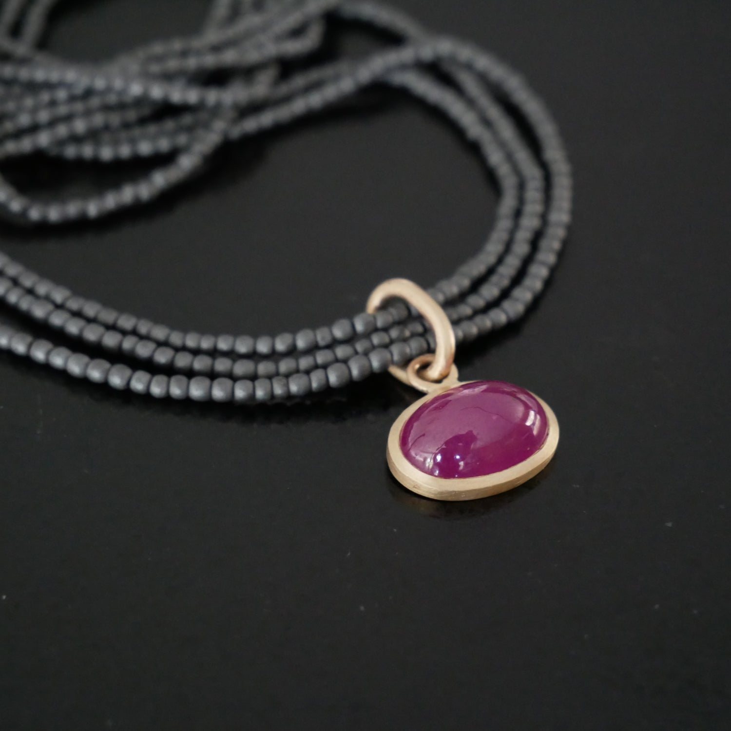 ruby and haematite necklace