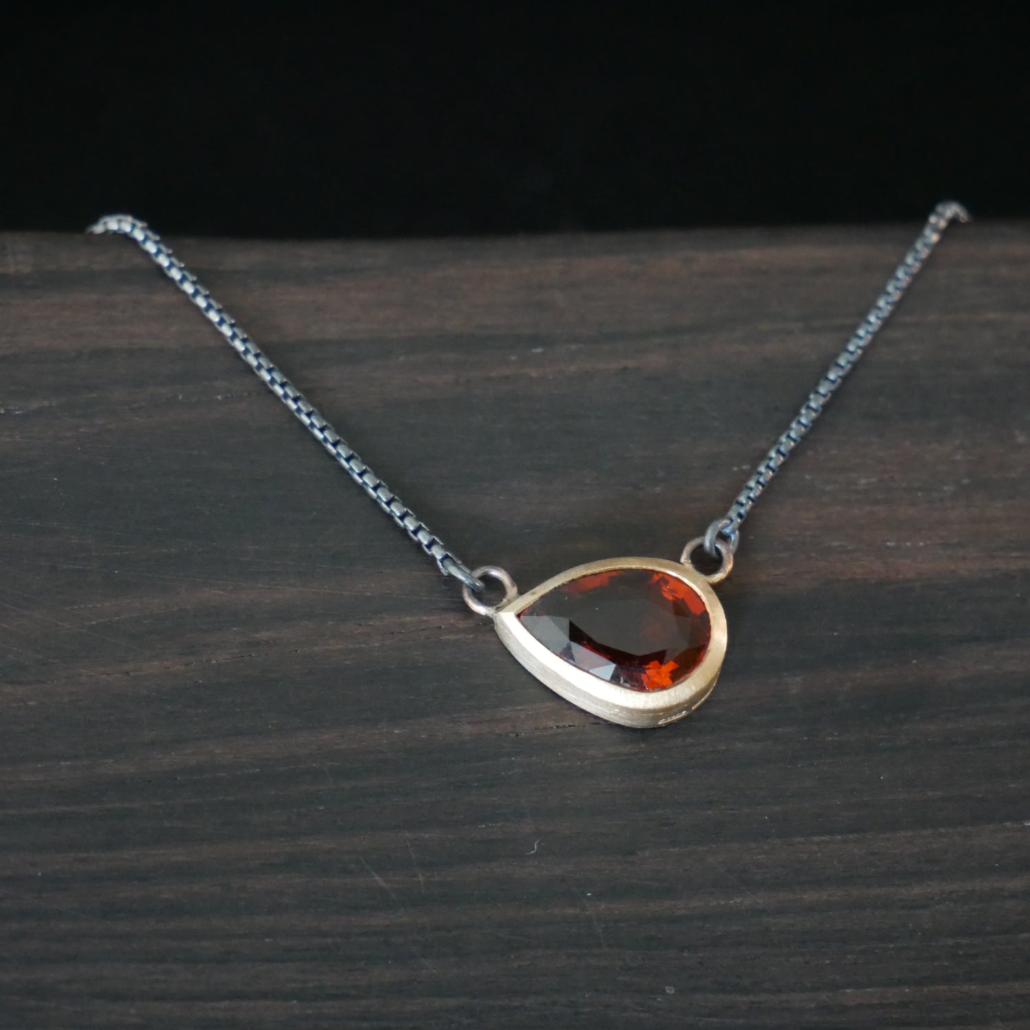 Amber garnet 9ct necklace