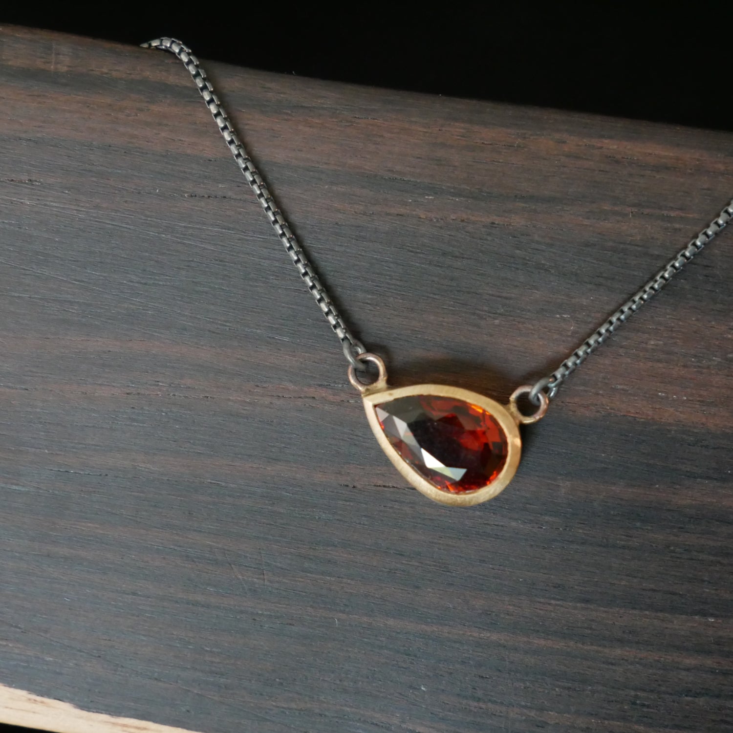 golden garnet necklace