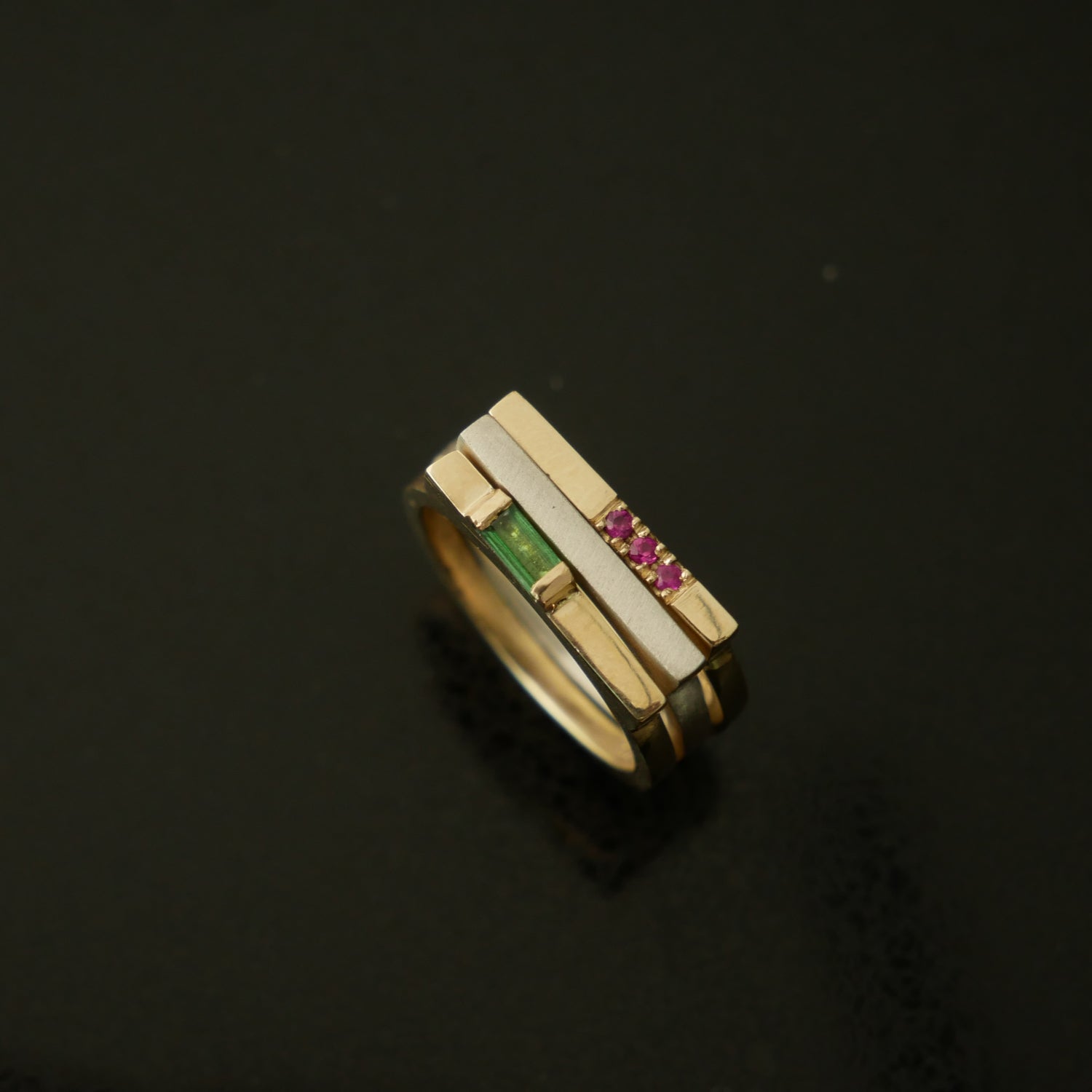 9ct gold delicate architect rings