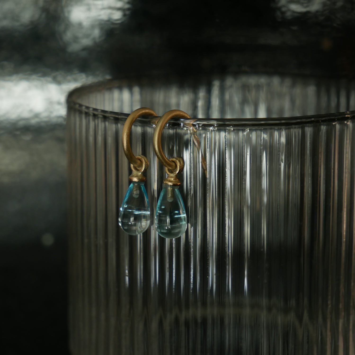 9ct gold hoops with topaz