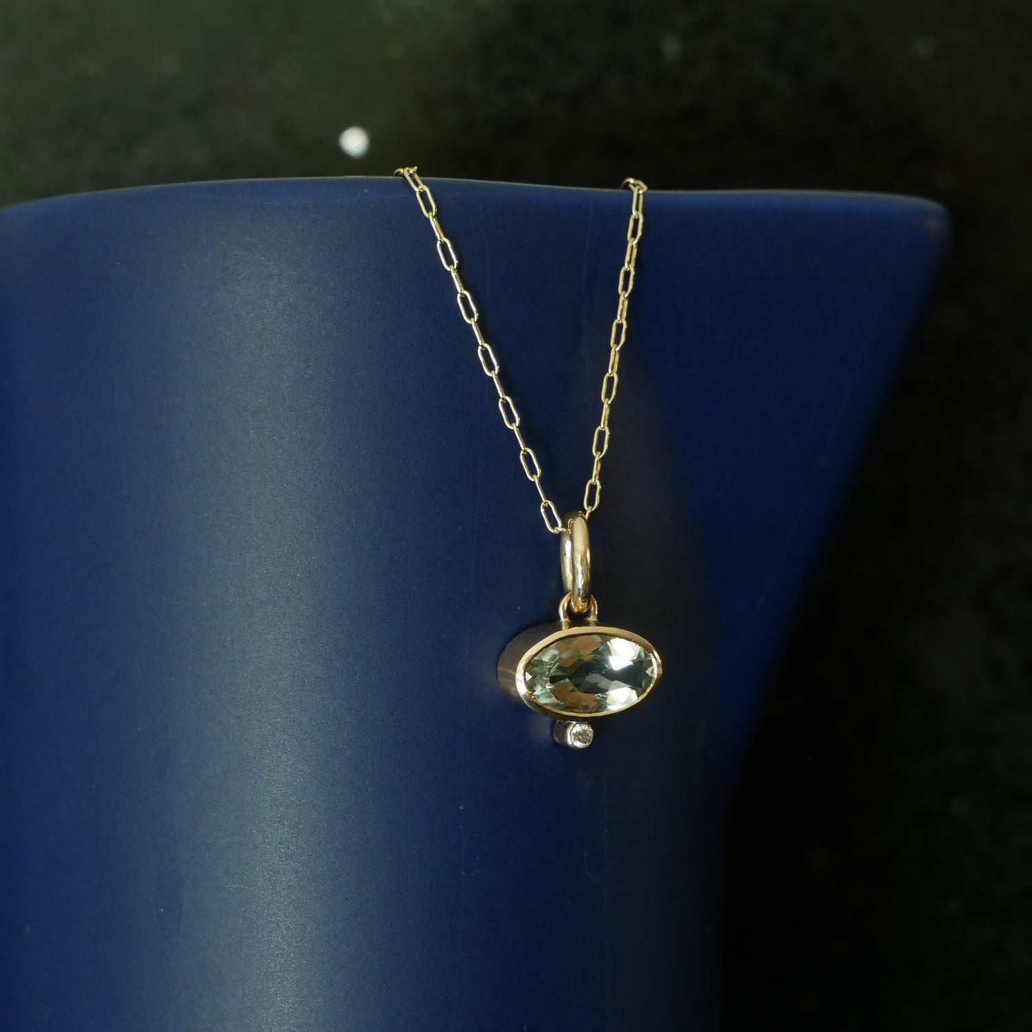 green amethyst gold pendant