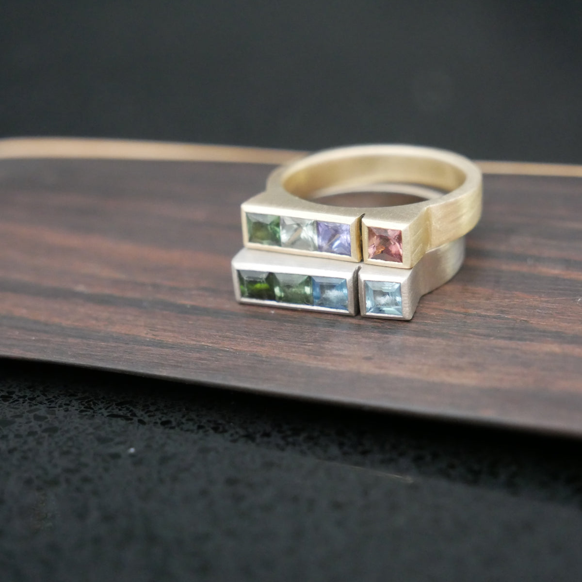 18ct gold architect rings