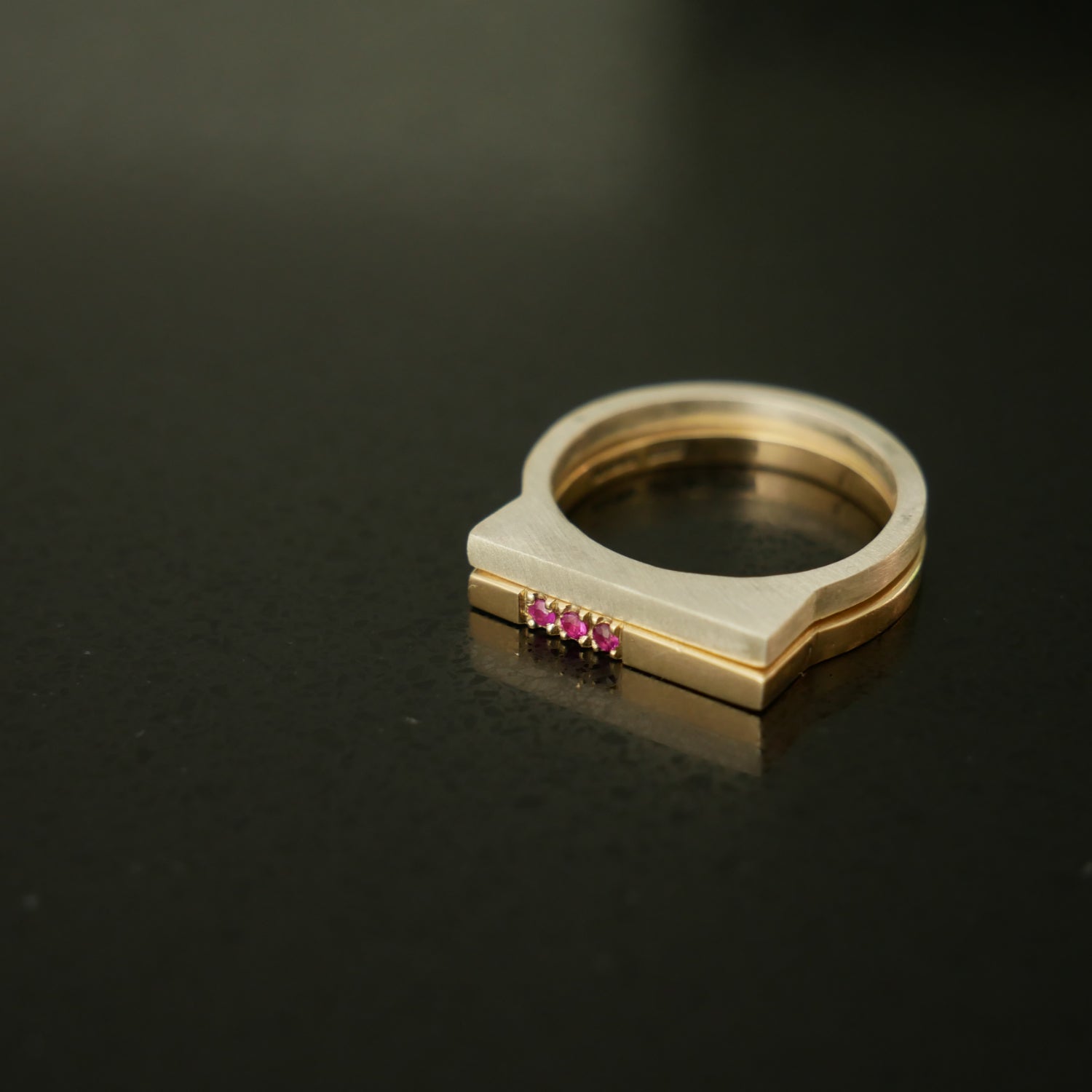 silver and ruby architect ring