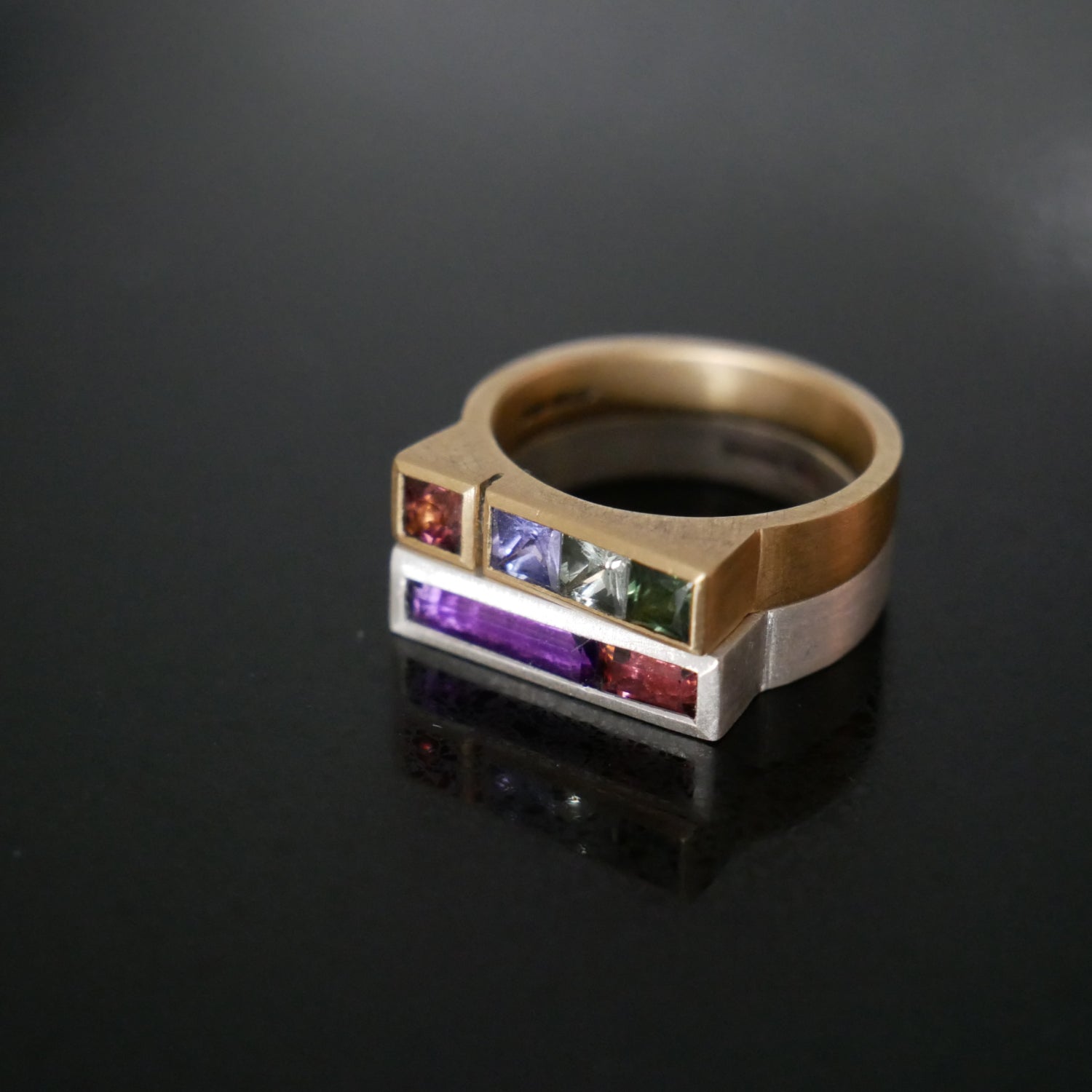 Gold and silver architect rings