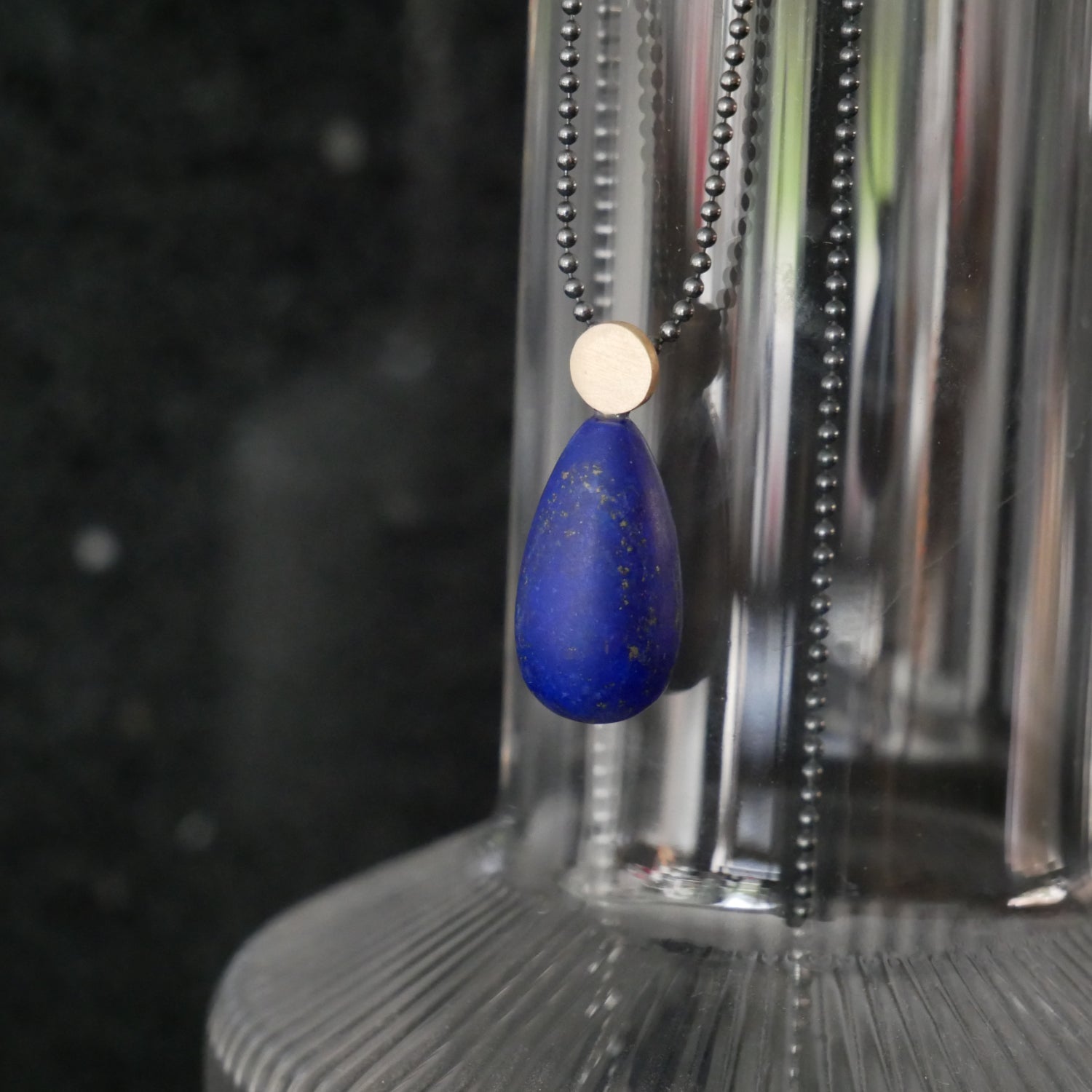 lapis gold and silver pendant