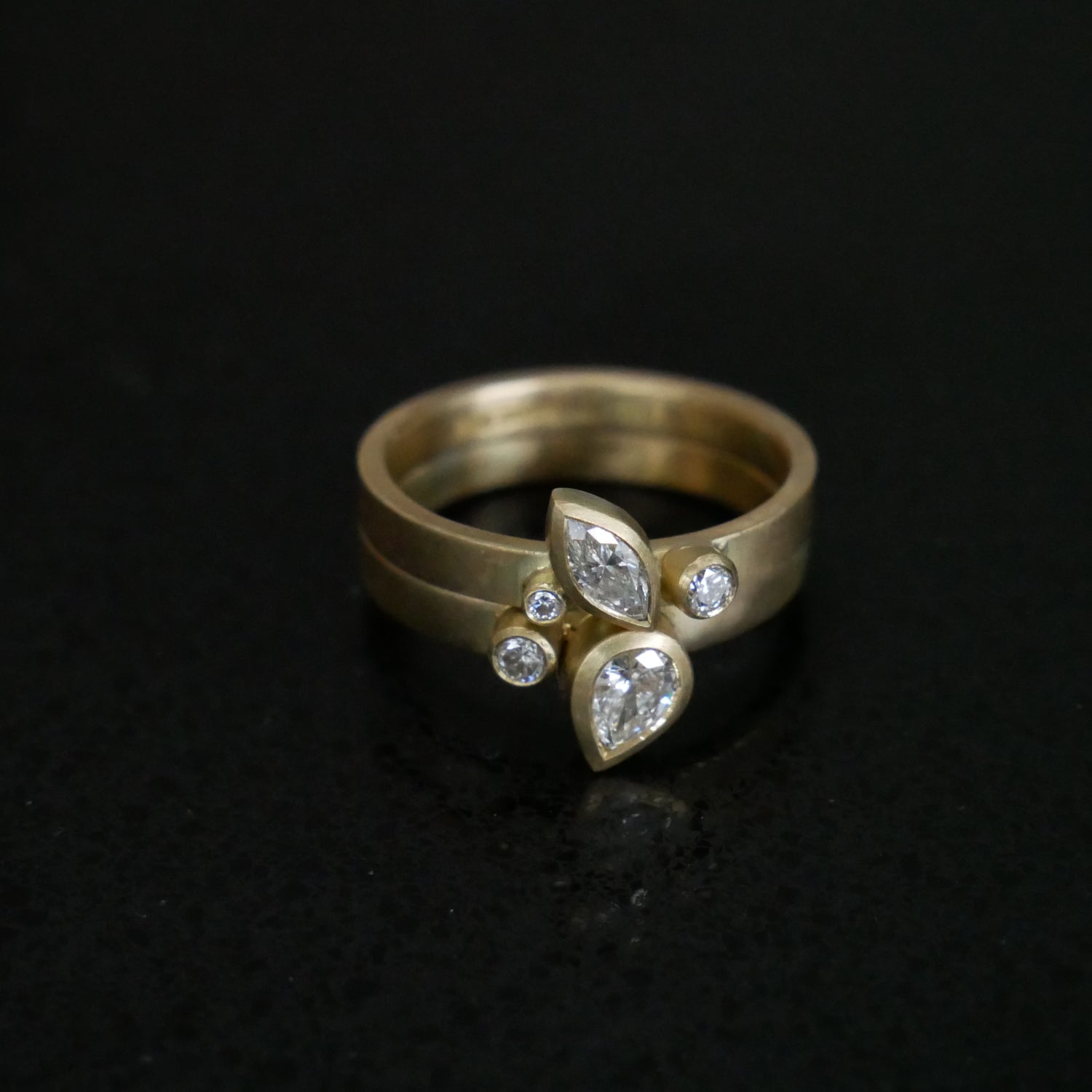 14ct gold diamond stacking rings