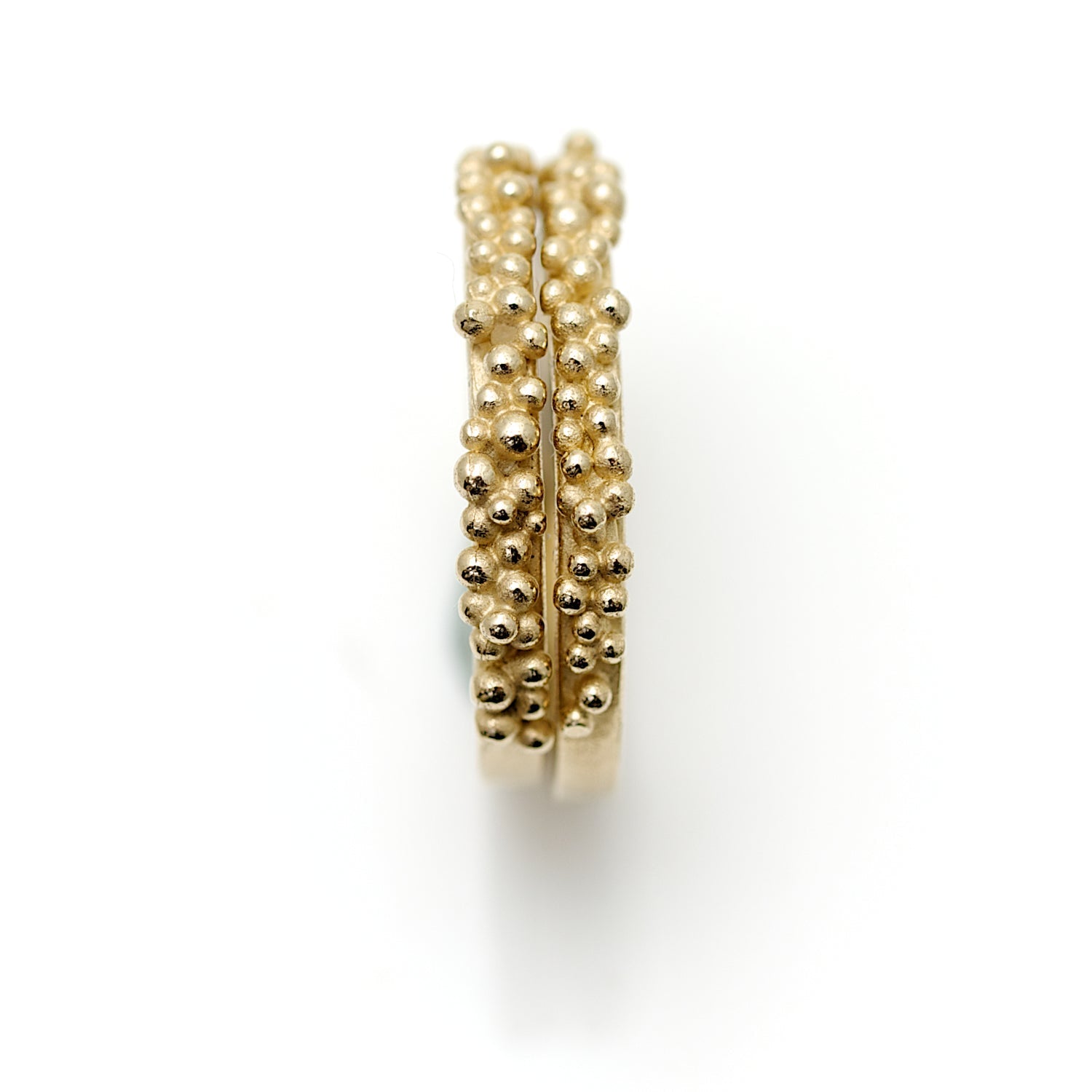 stacked gold bead rings