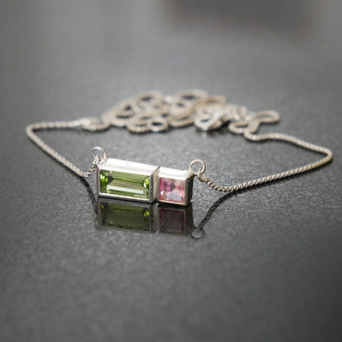 Peridot and tourmaline necklace