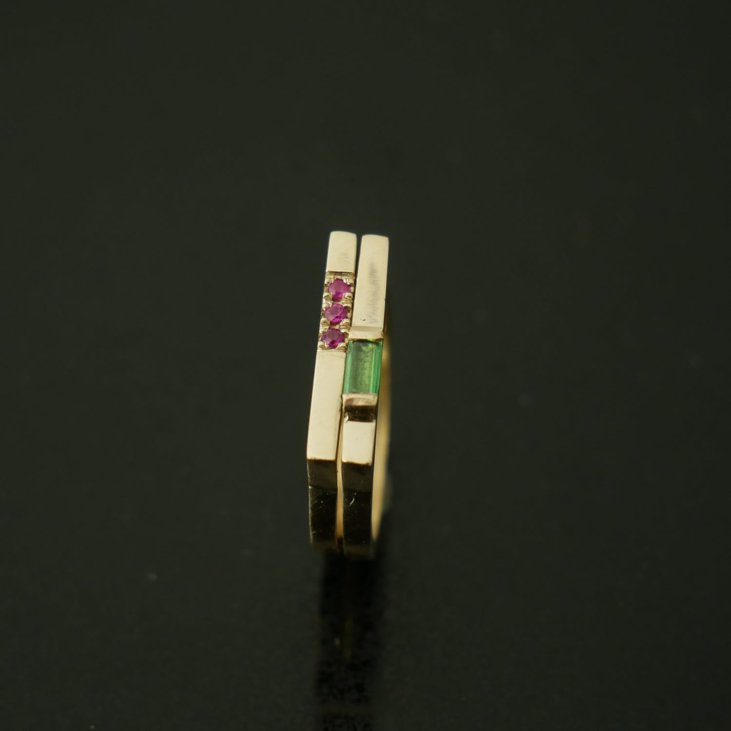 narrow architect gold rings