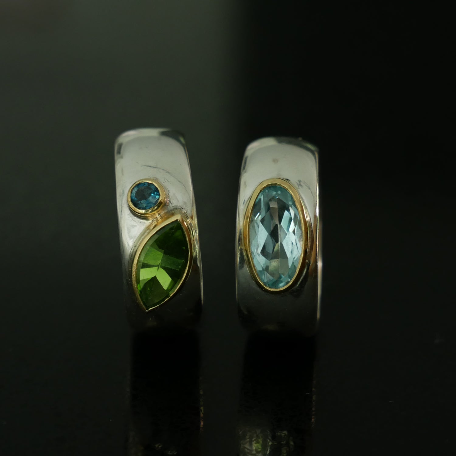 chunky wide rings with gemstones