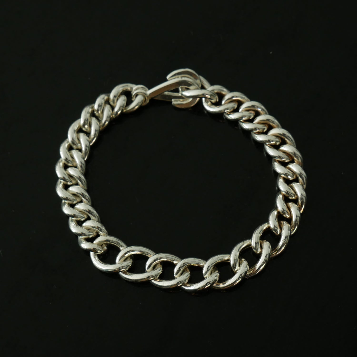 Silver handmade curb link bracelet