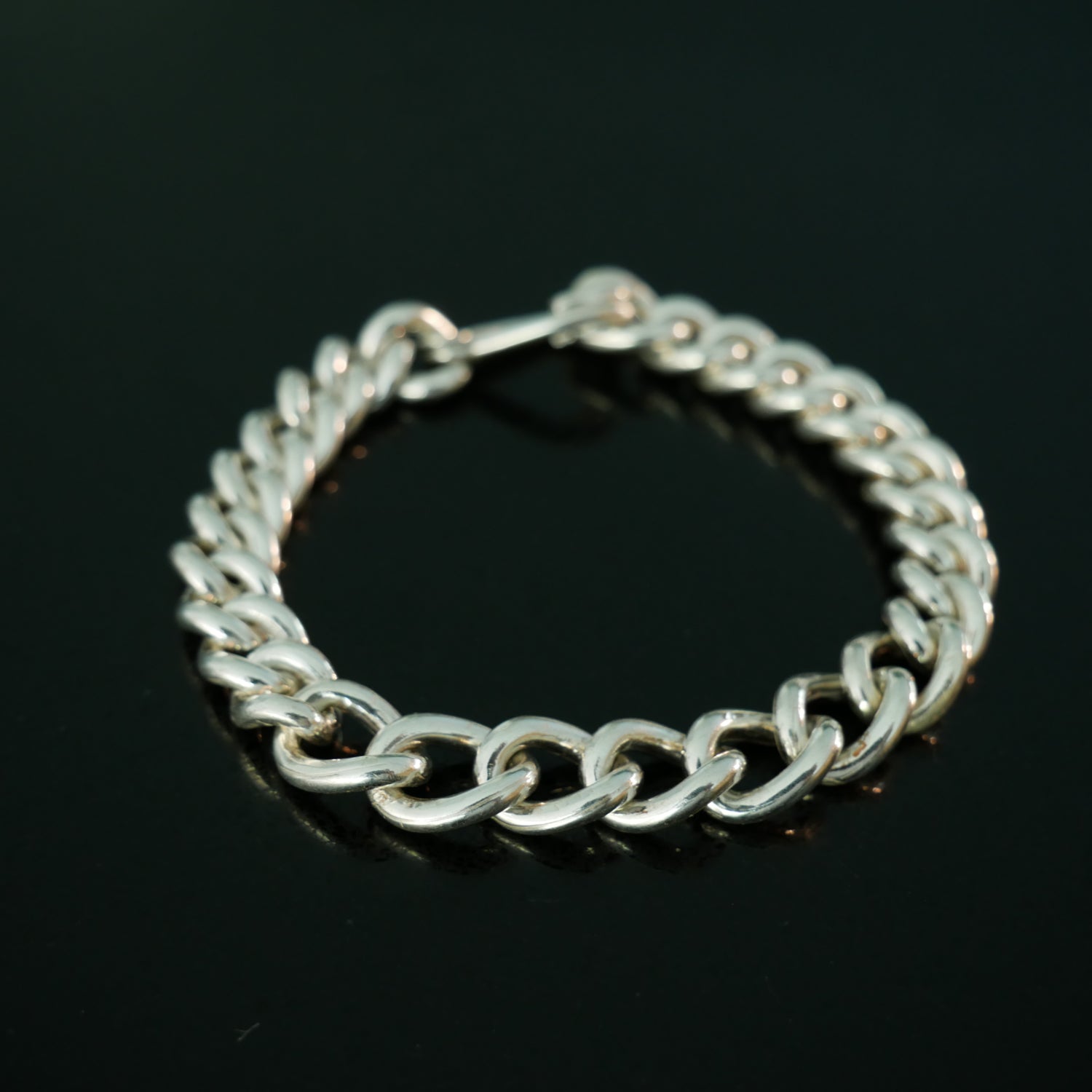 Silver handmade curb link bracelet