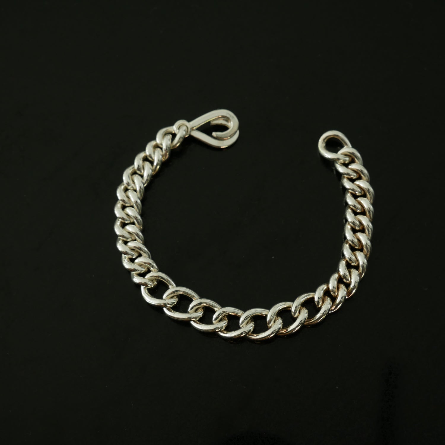 Silver handmade curb link bracelet