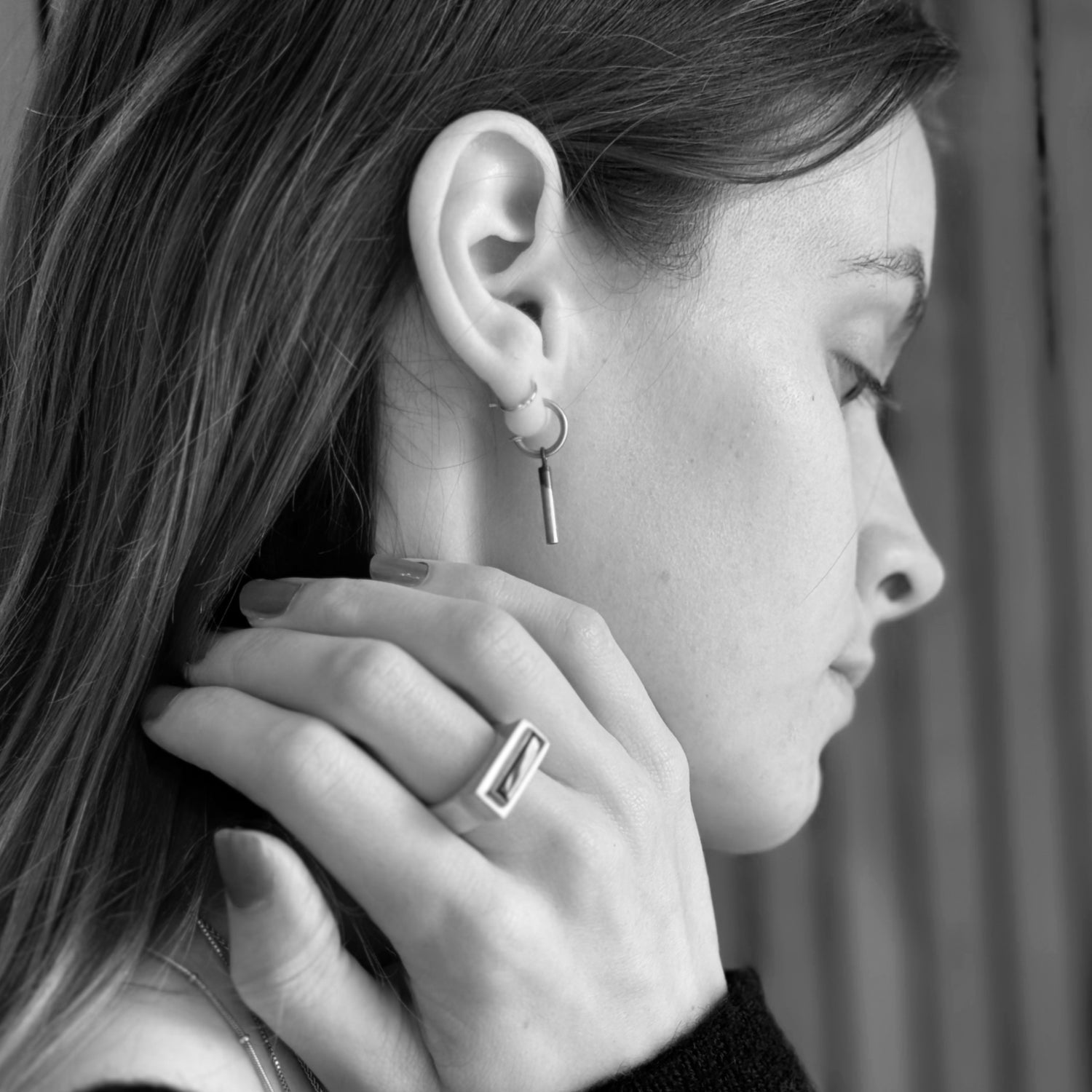 gold hoops with gold and silver drops