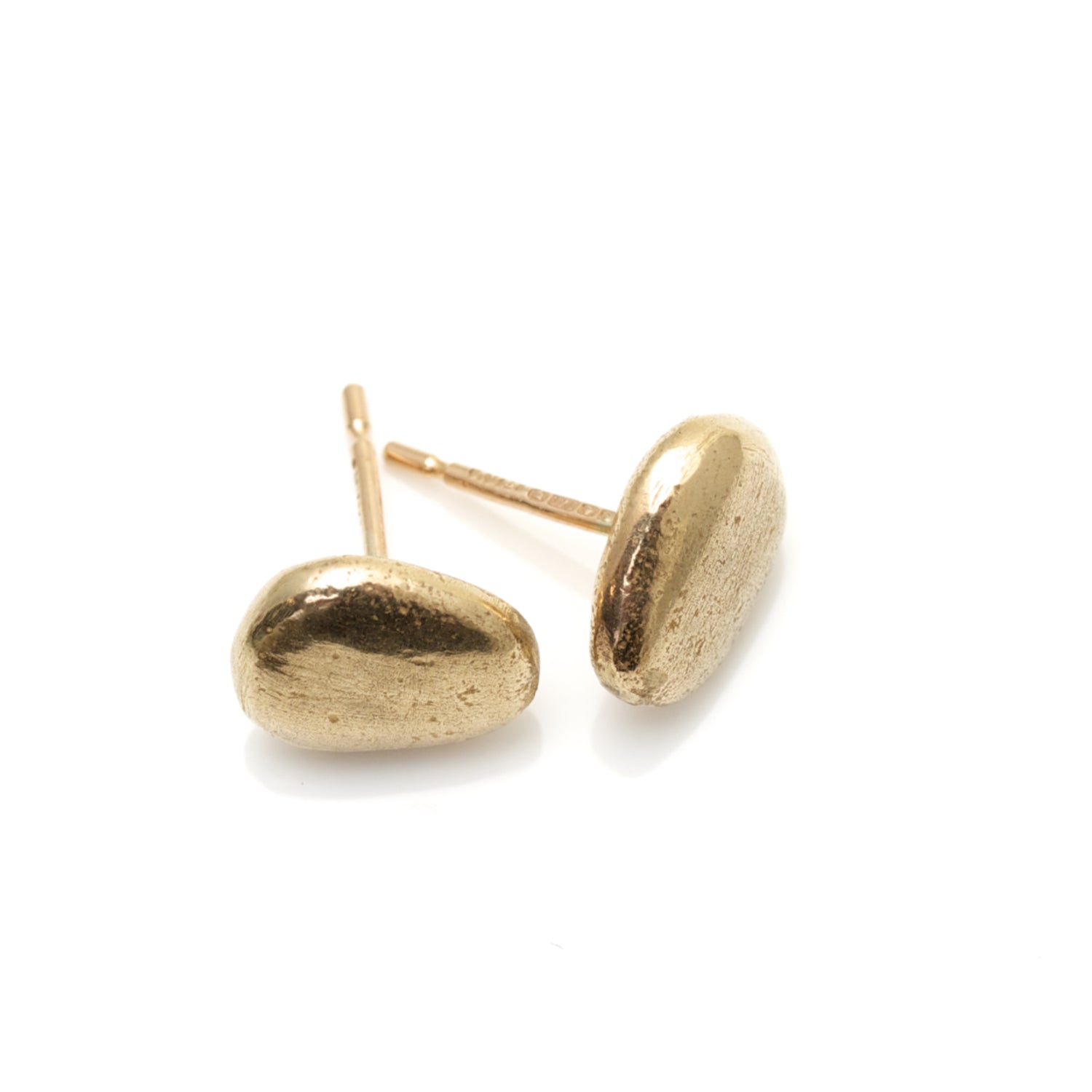 9ct gold pebble stud earrings