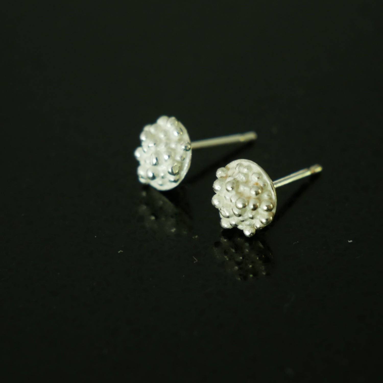 tiny silver beaded studs