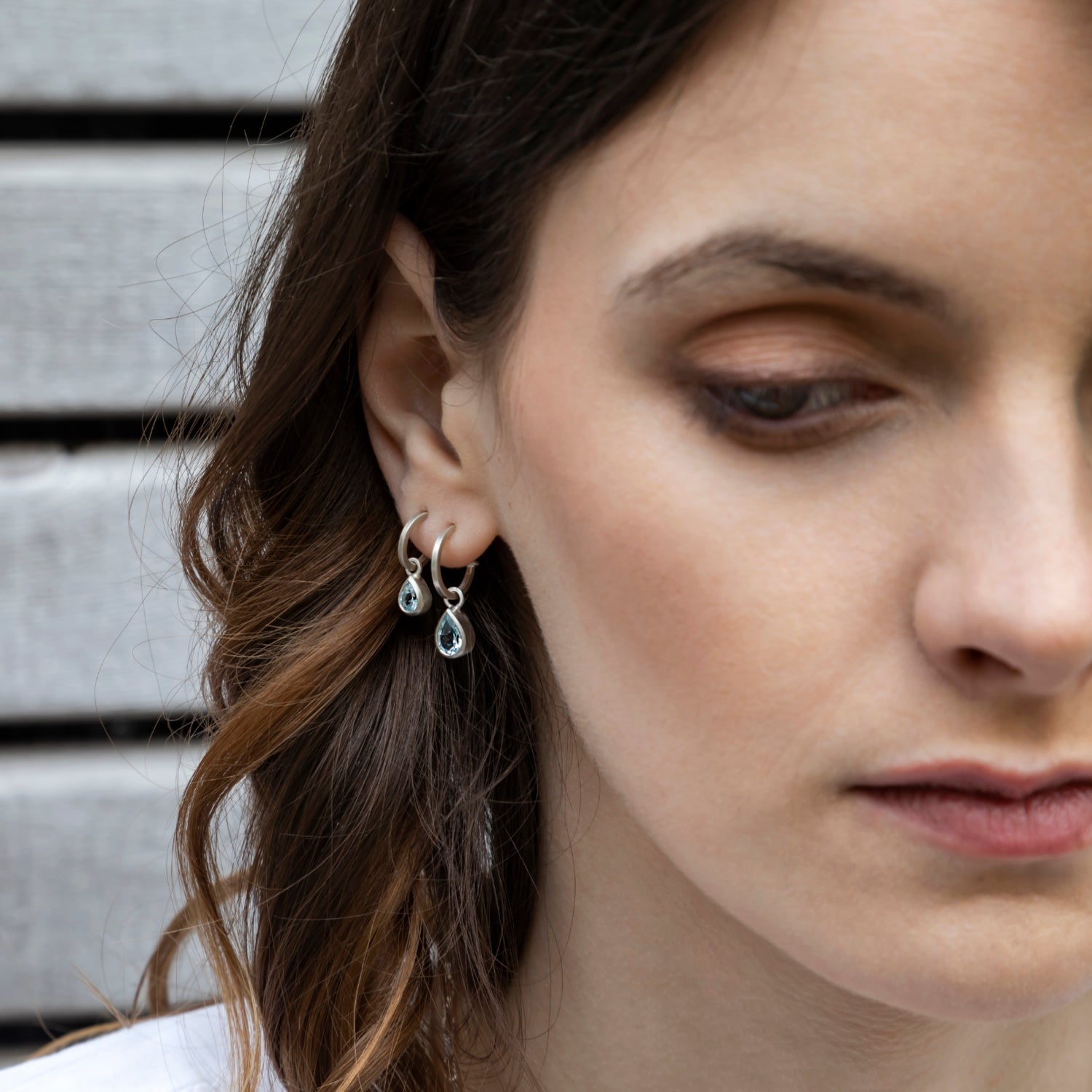 Topaz drop hoop