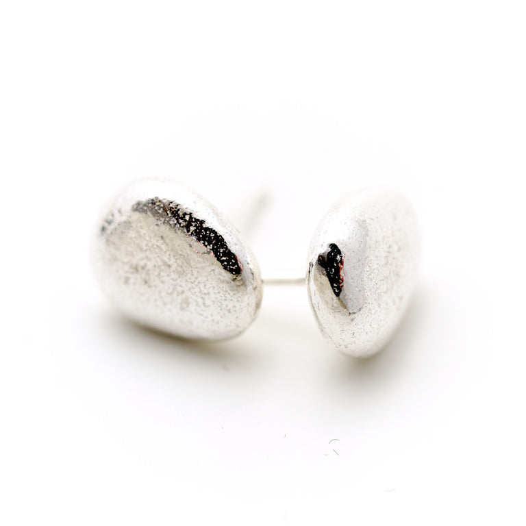 silver pebble studs