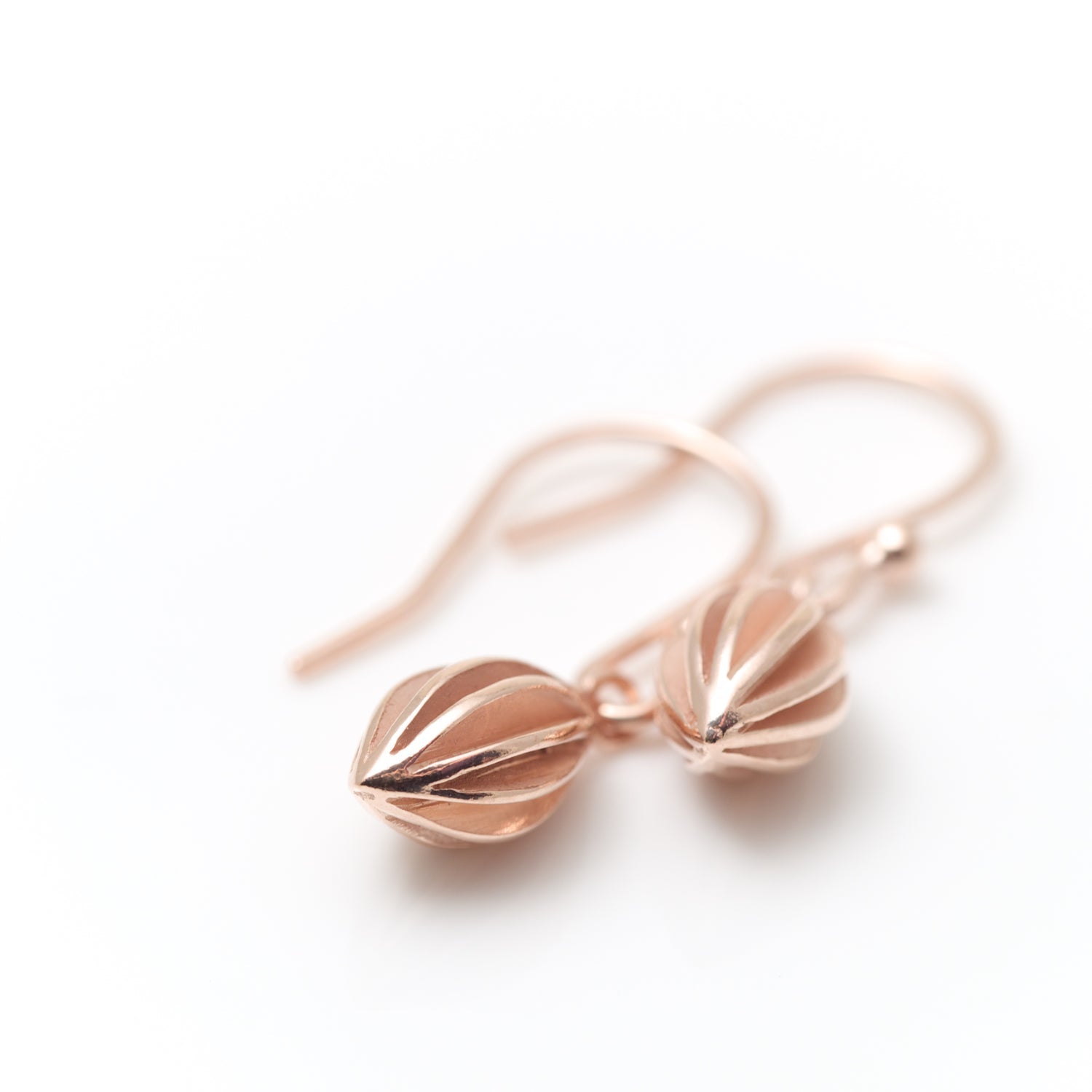 rosegold vermeil small pod earrings