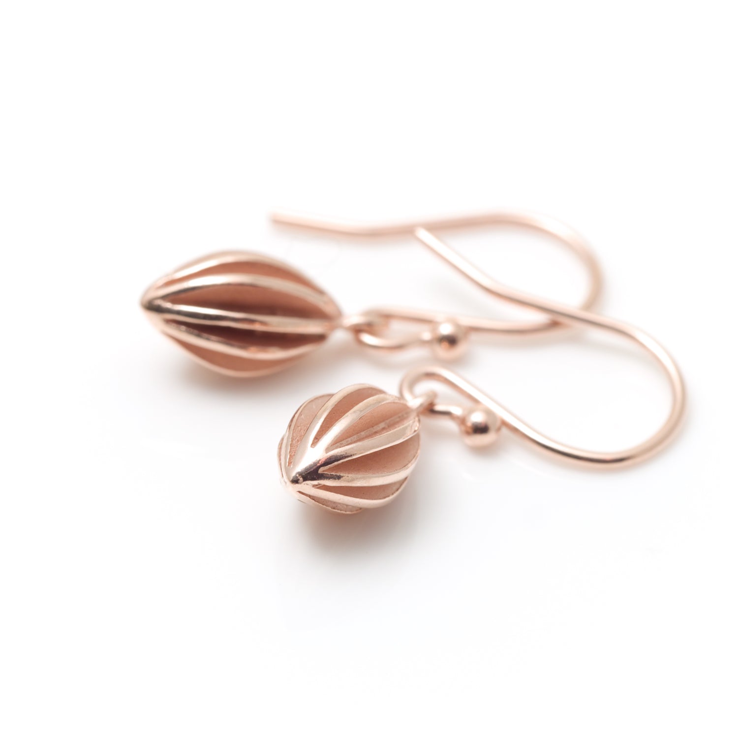 rosegold plated pod earrings