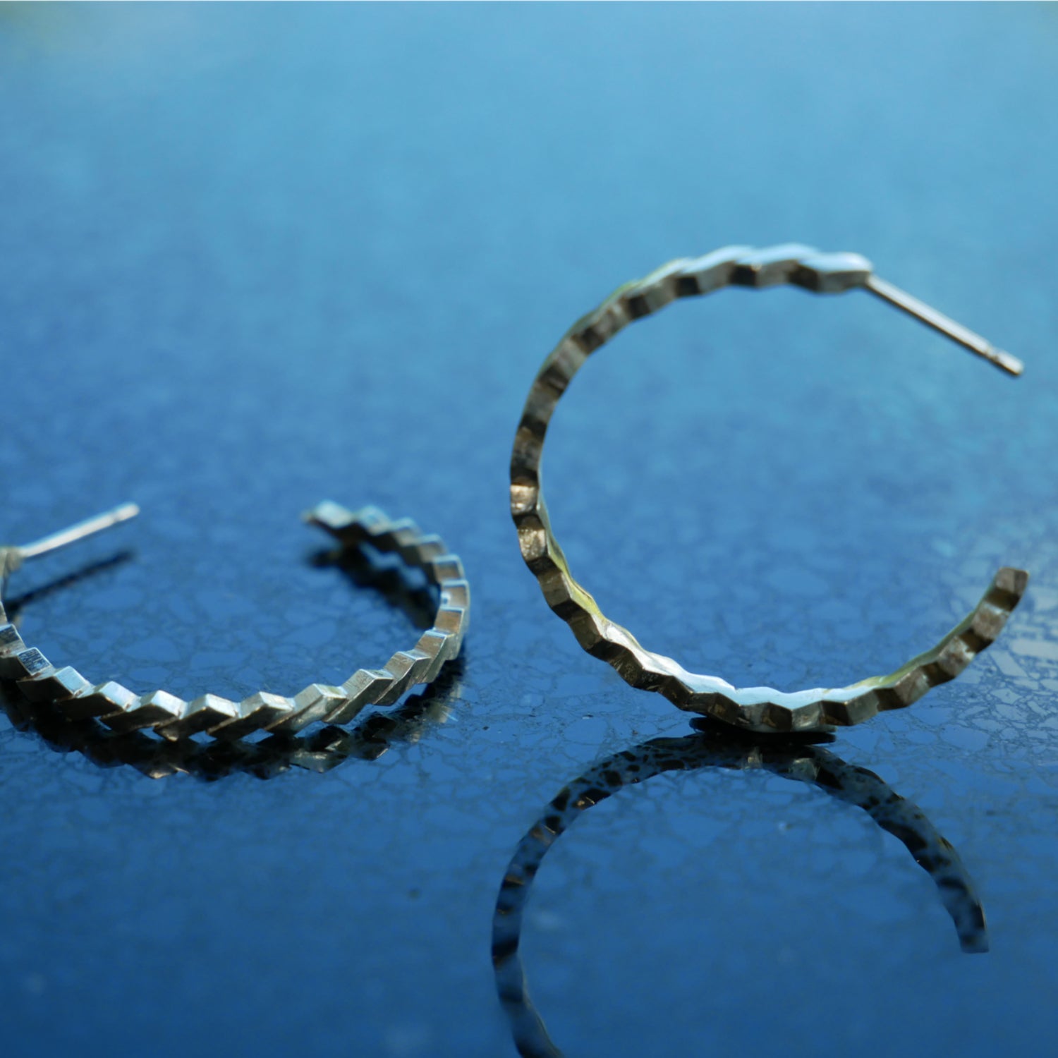 silver delicate hoop earrings