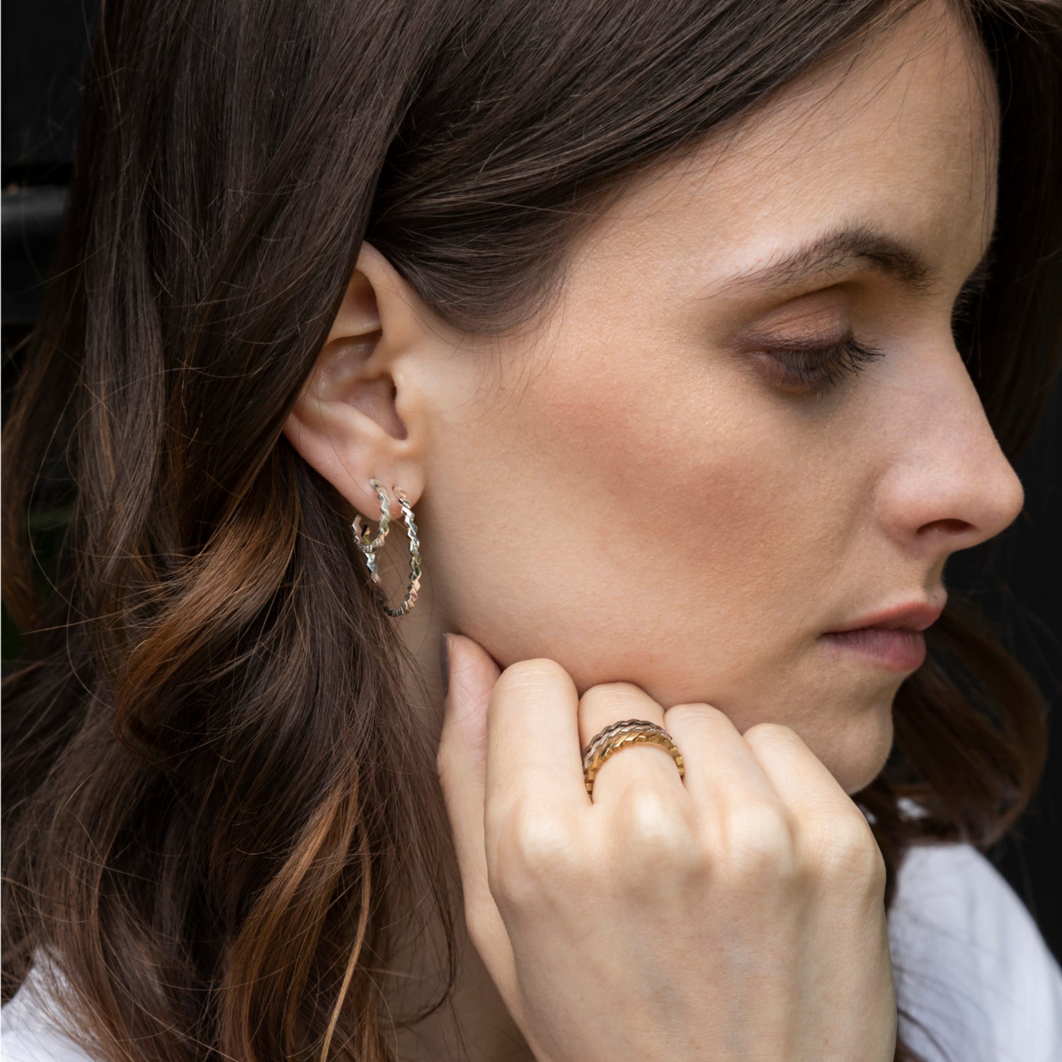 zigzag hoop earrings