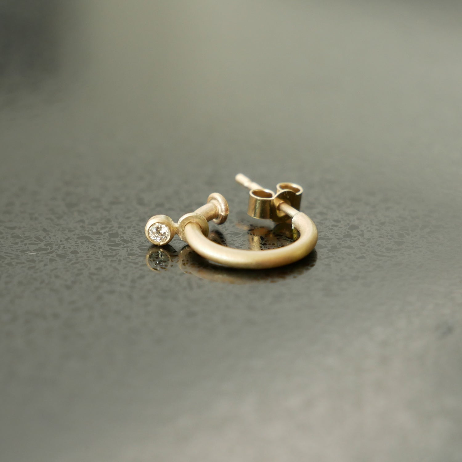 2mm diamond hoop earring