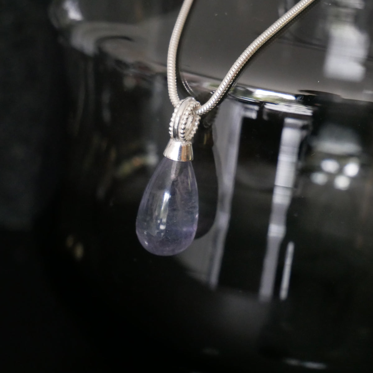 Silver and Flourite drop pendant