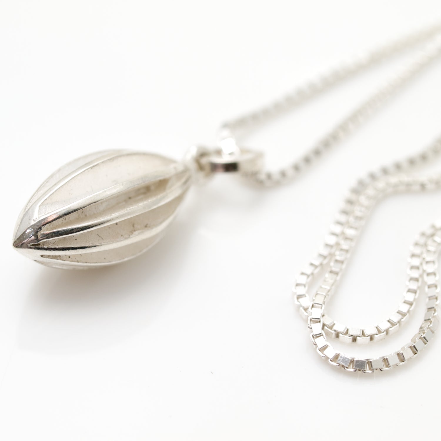 Silver Medium pod necklace