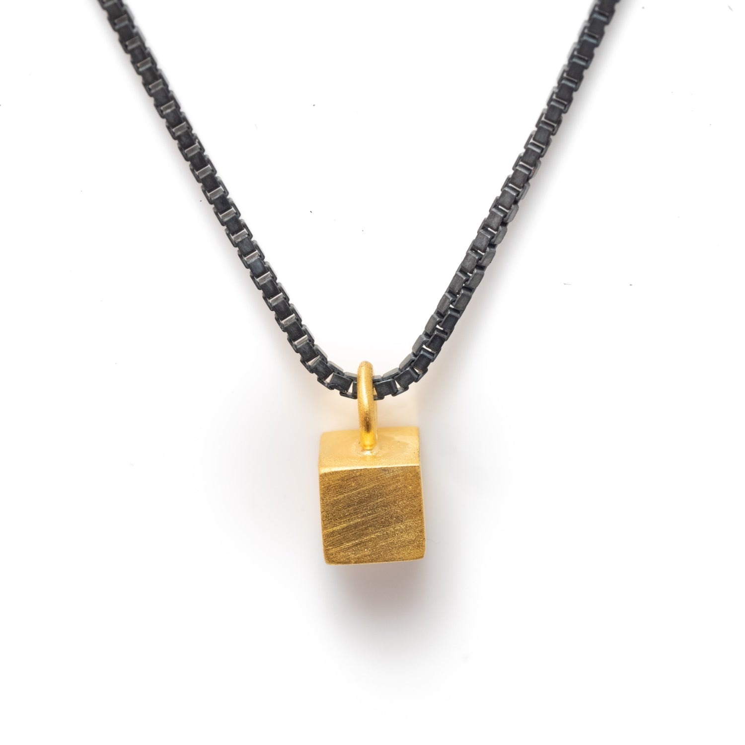 gold vermeil cube necklace