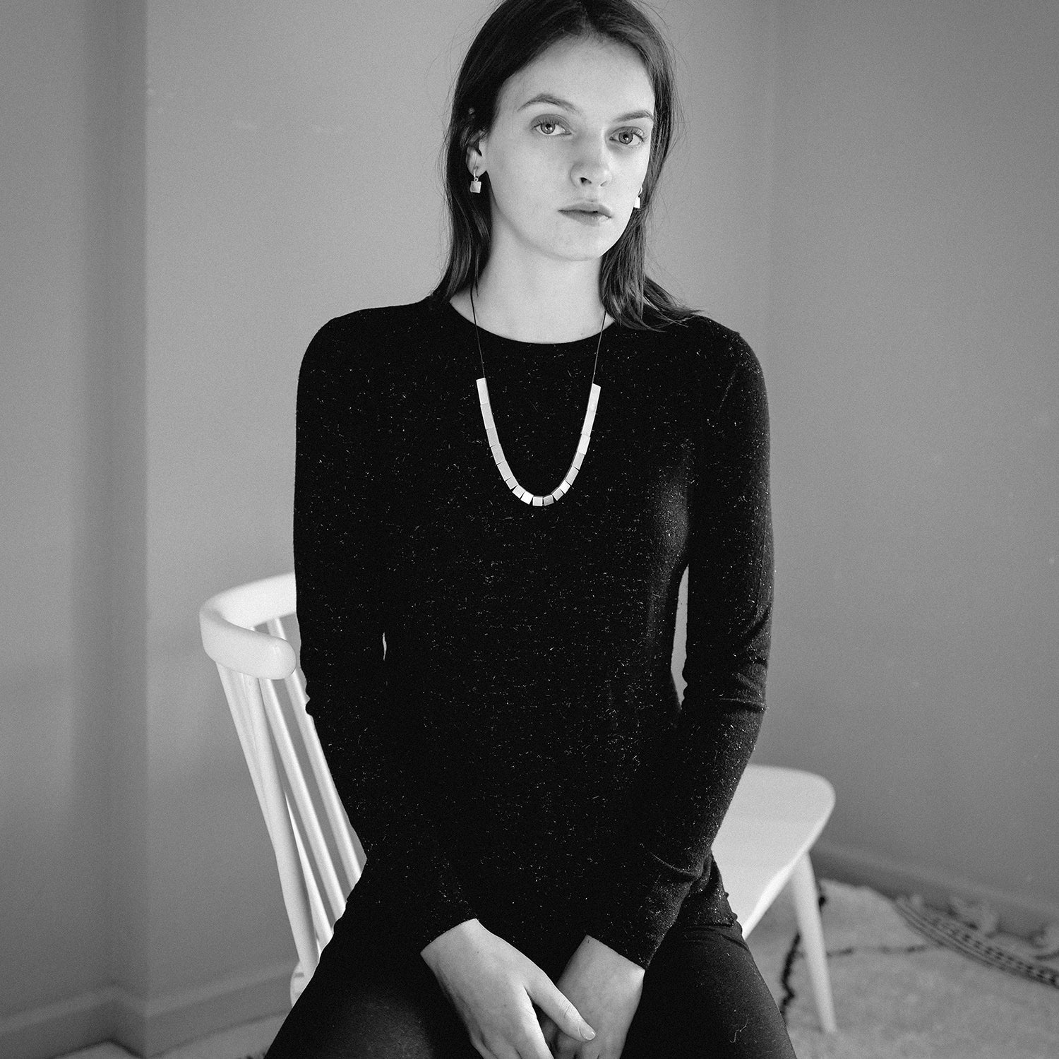 long squares necklace