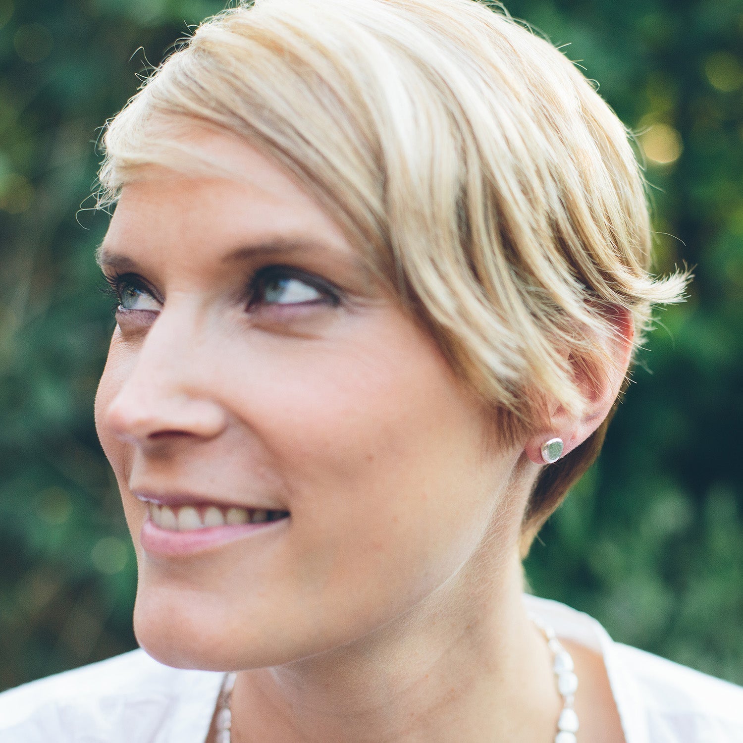 solid silver pebble earrings