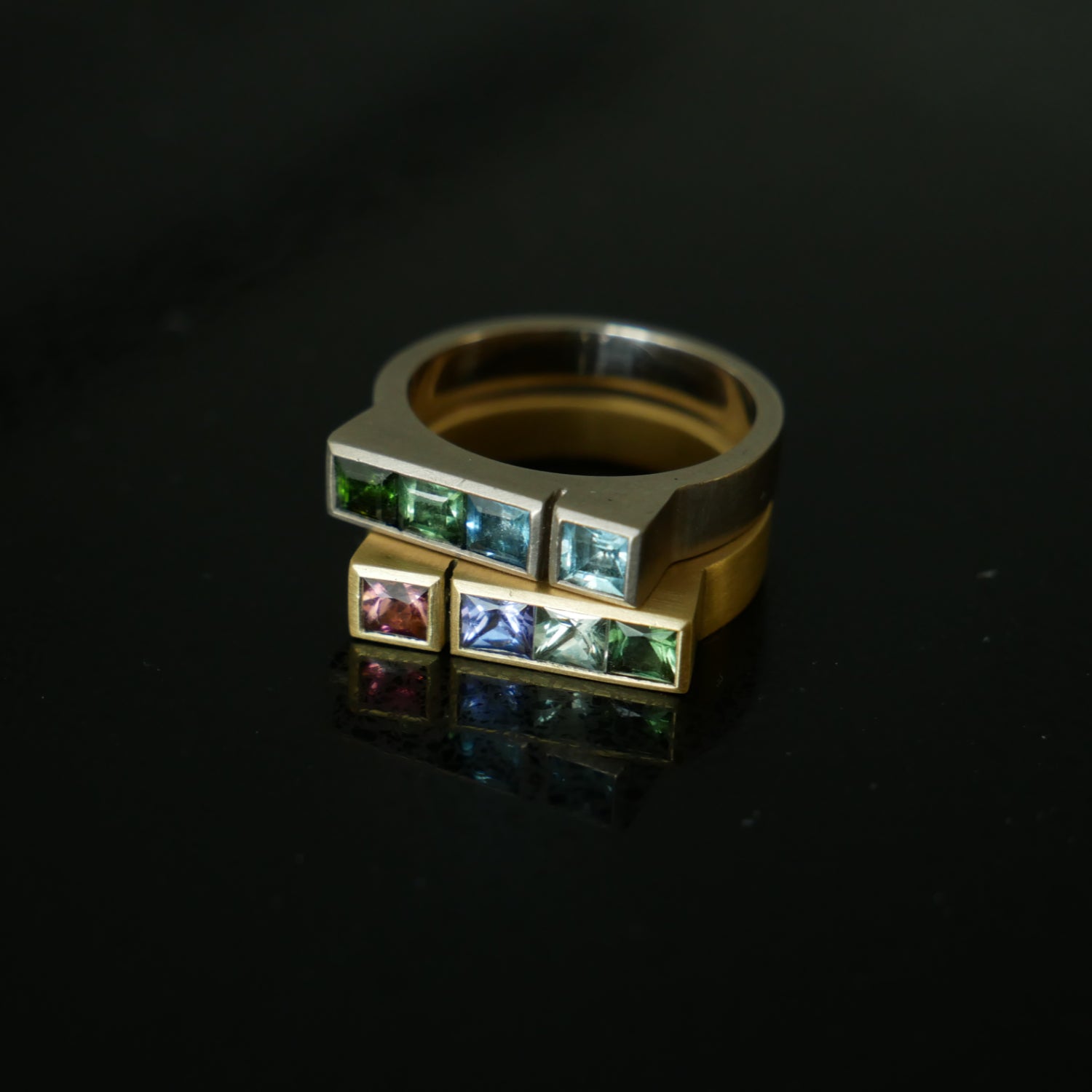 18ct gold architect rings
