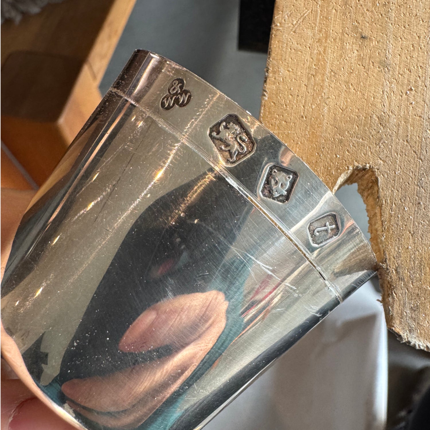 Overlap silver bangles