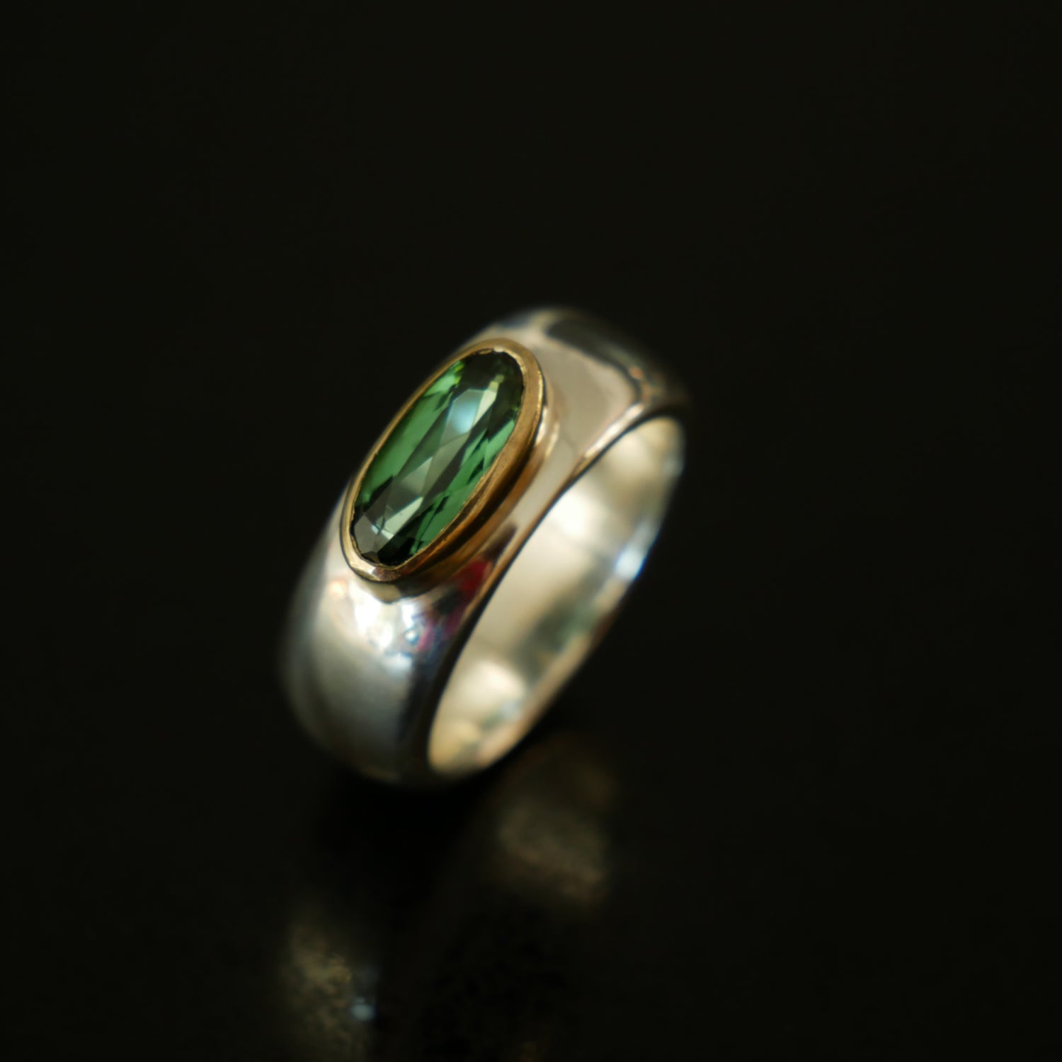 Oval tourmaline chunky ring