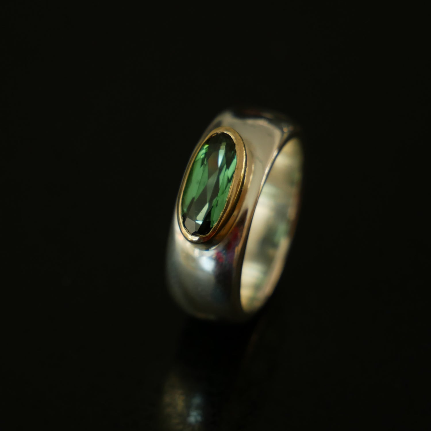 Oval tourmaline chunky ring
