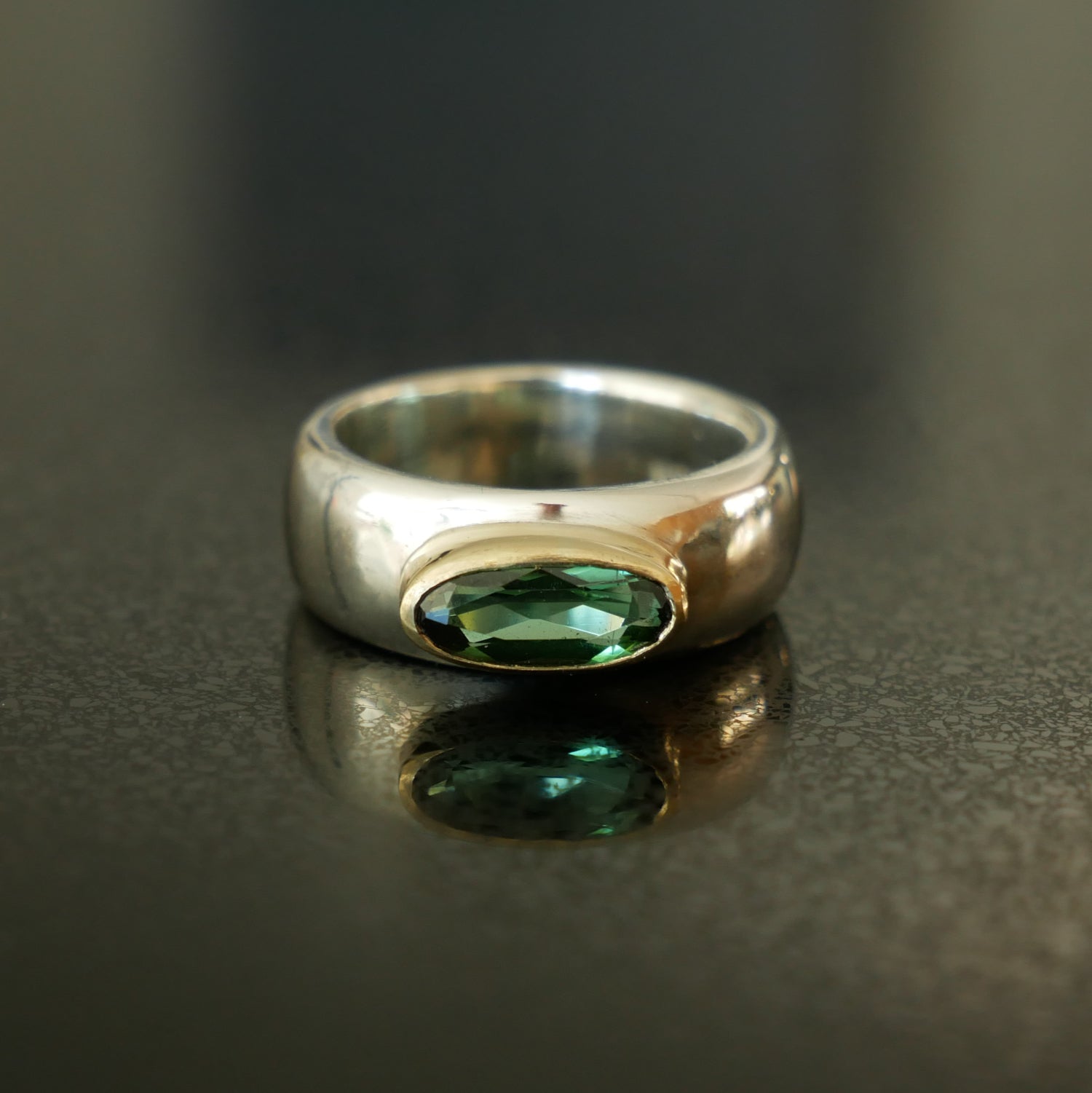 Oval tourmaline chunky ring