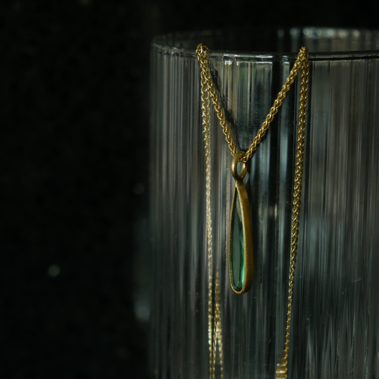 Tourmaline drop necklace