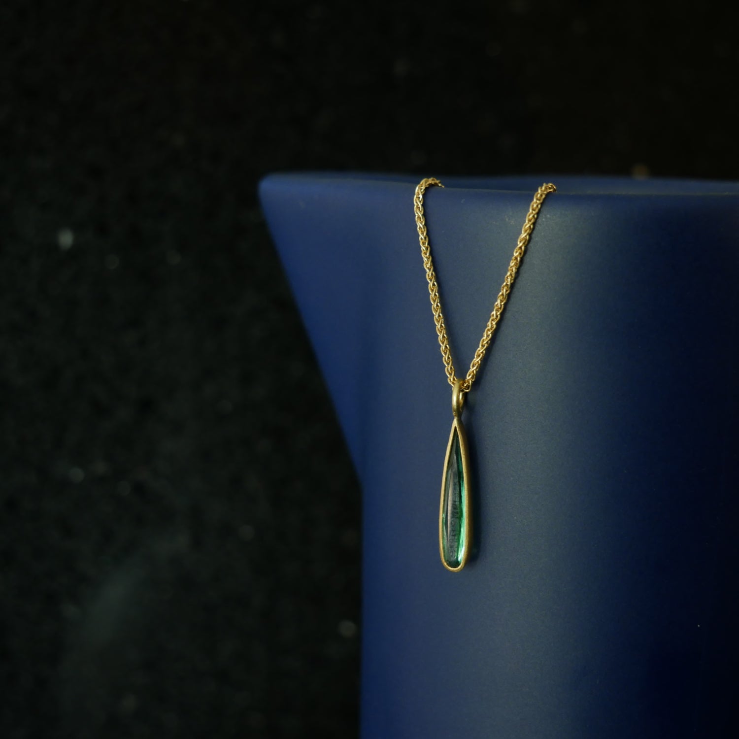 long drop gold tourmaline necklace