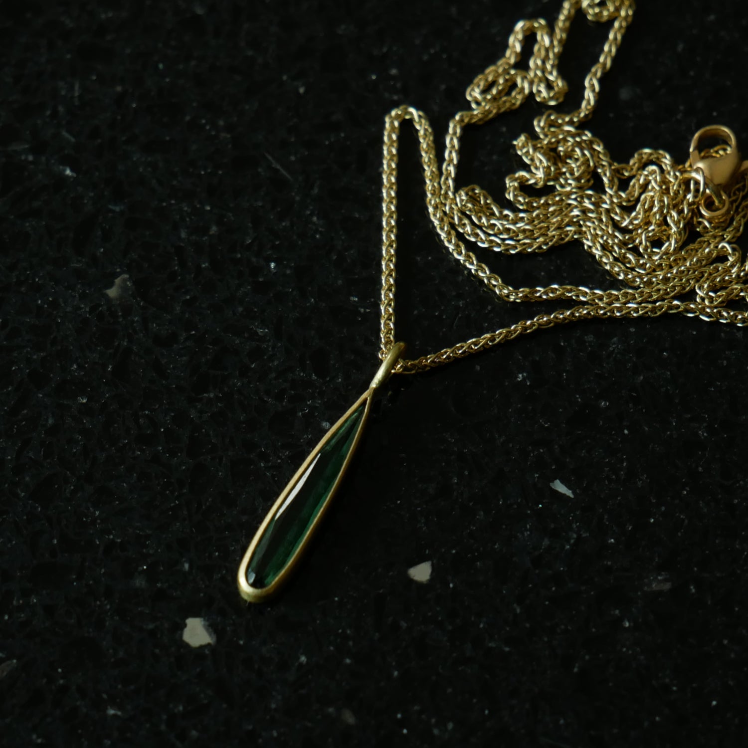 gold tourmaline drop necklace