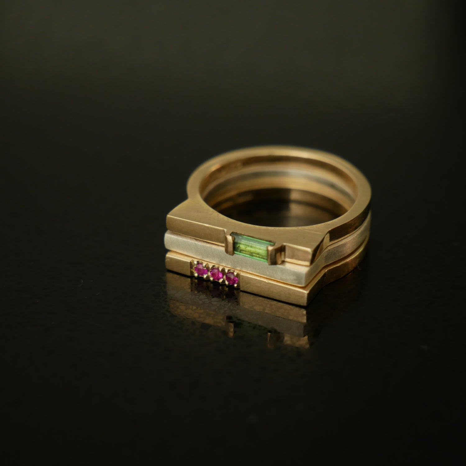 9ct gold delicate architect rings