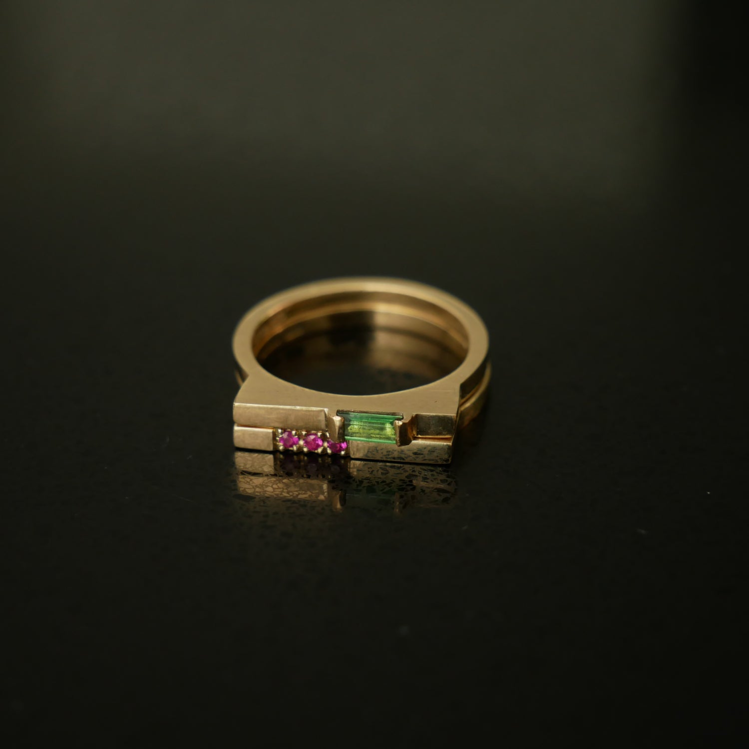 9ct gold delicate architect rings
