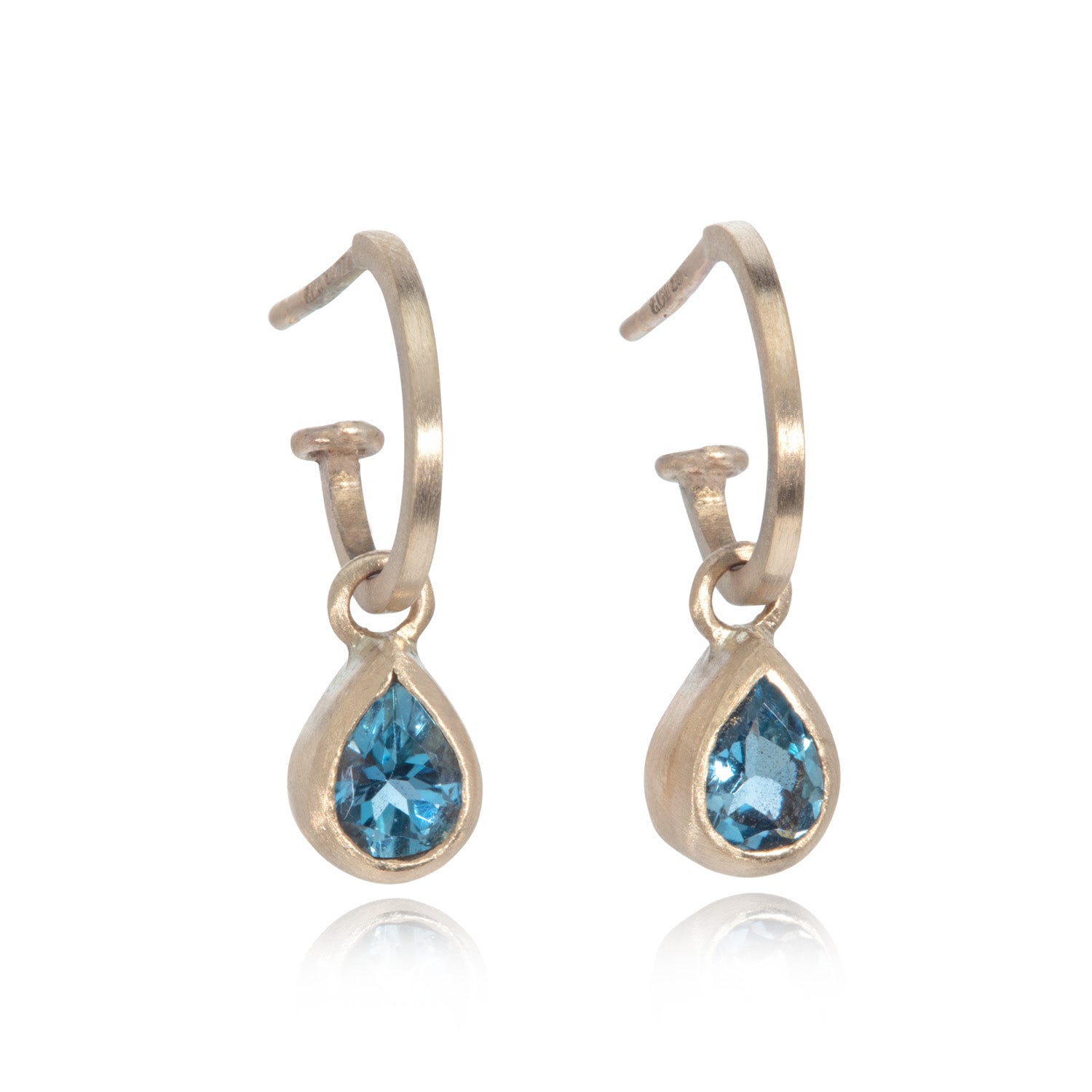 9ct gold Aquamarine drop earrings