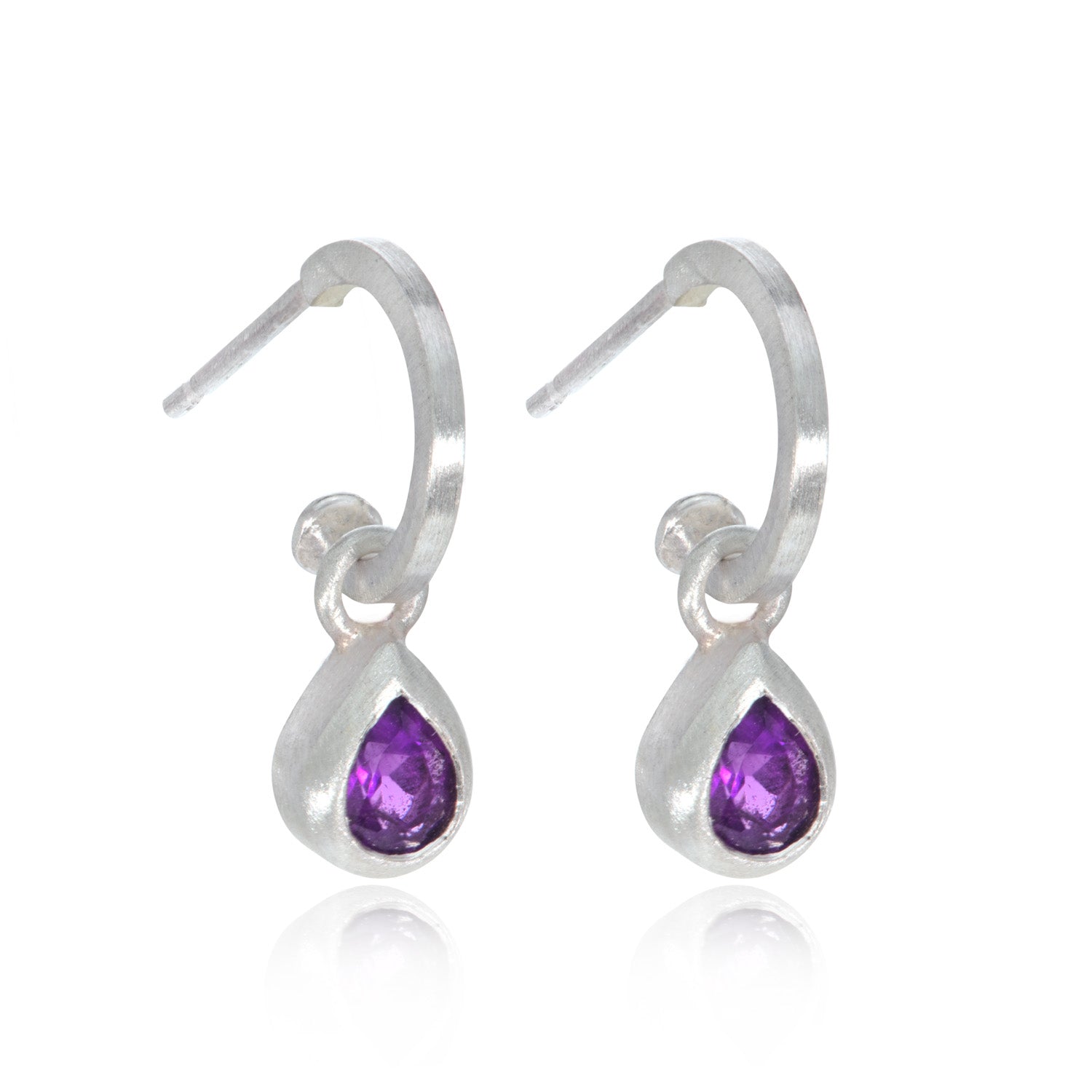 amethyst drop hoops