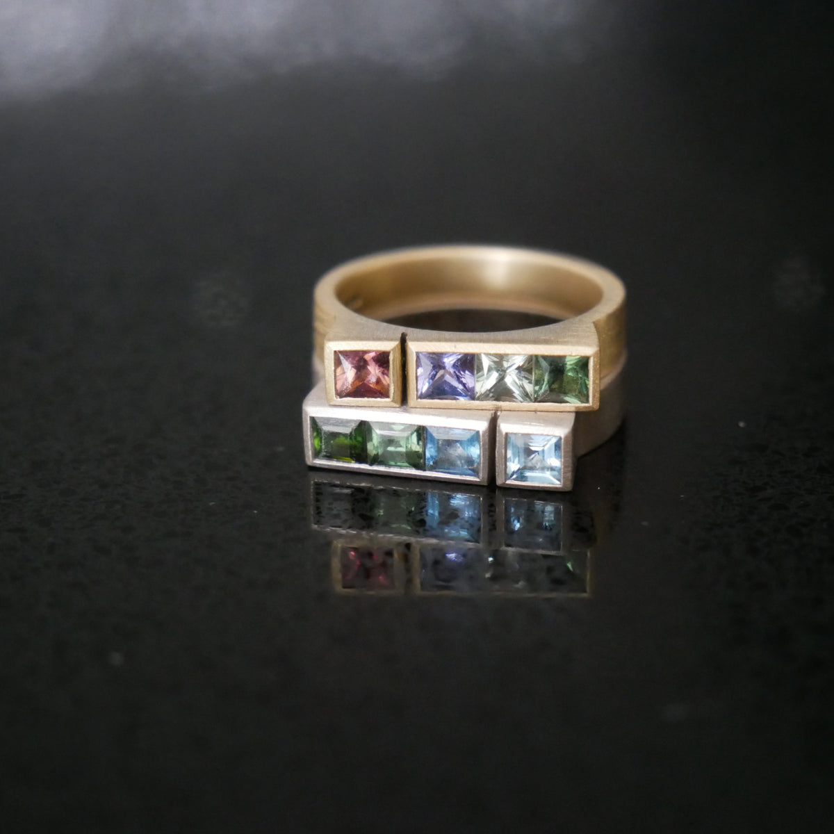 18ct gold architect rings