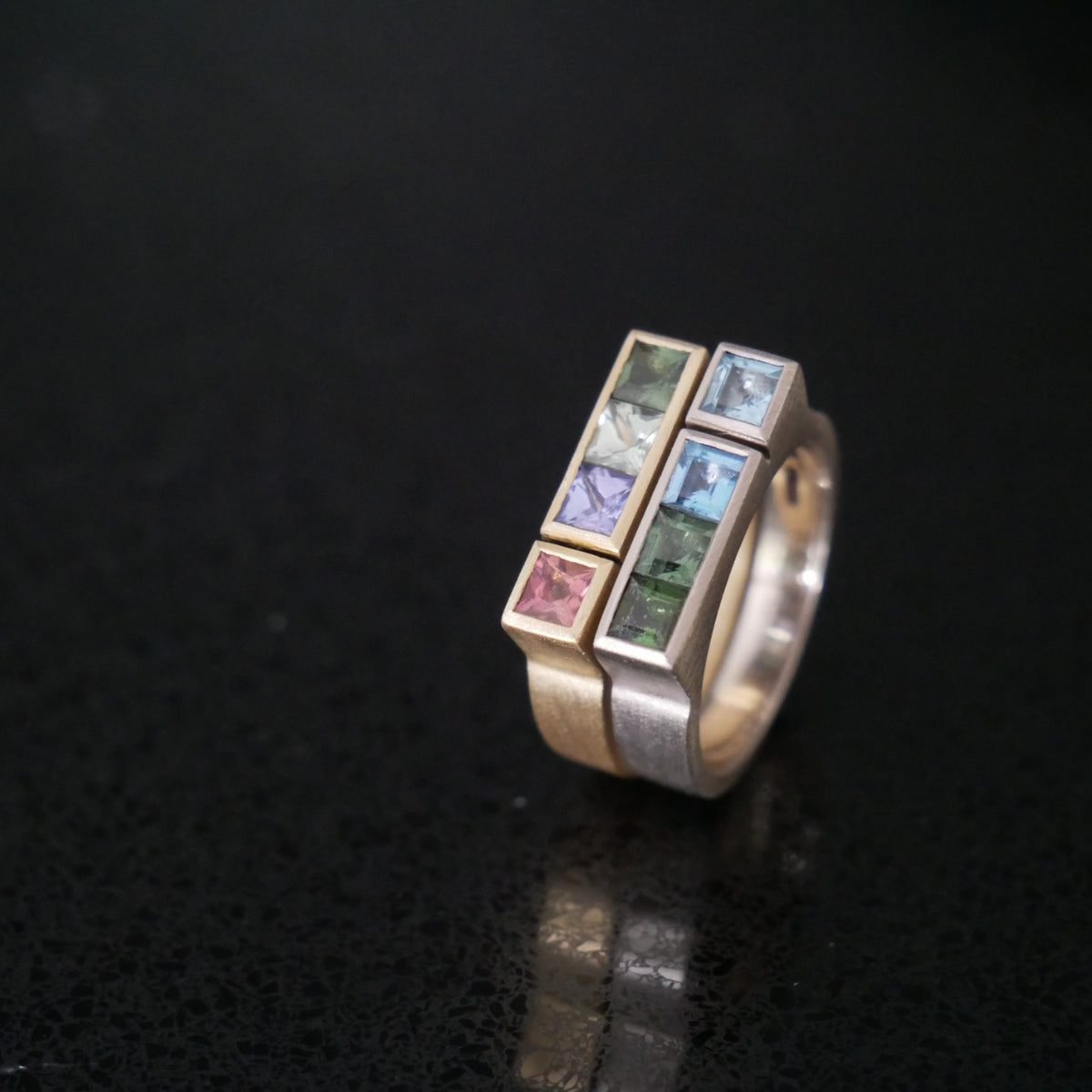 18ct gold architect rings