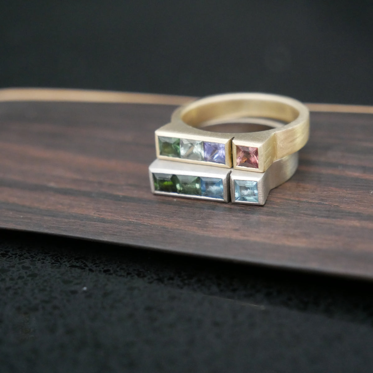 18ct gold architect rings