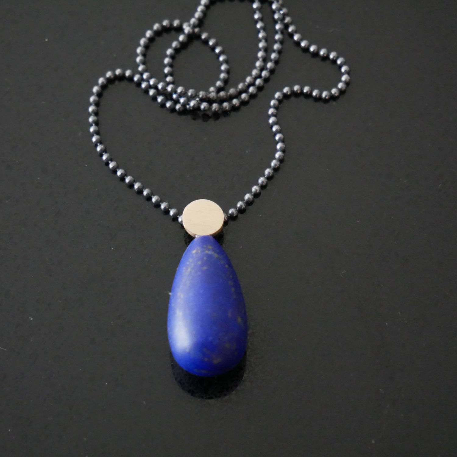 gold silver lapis necklace