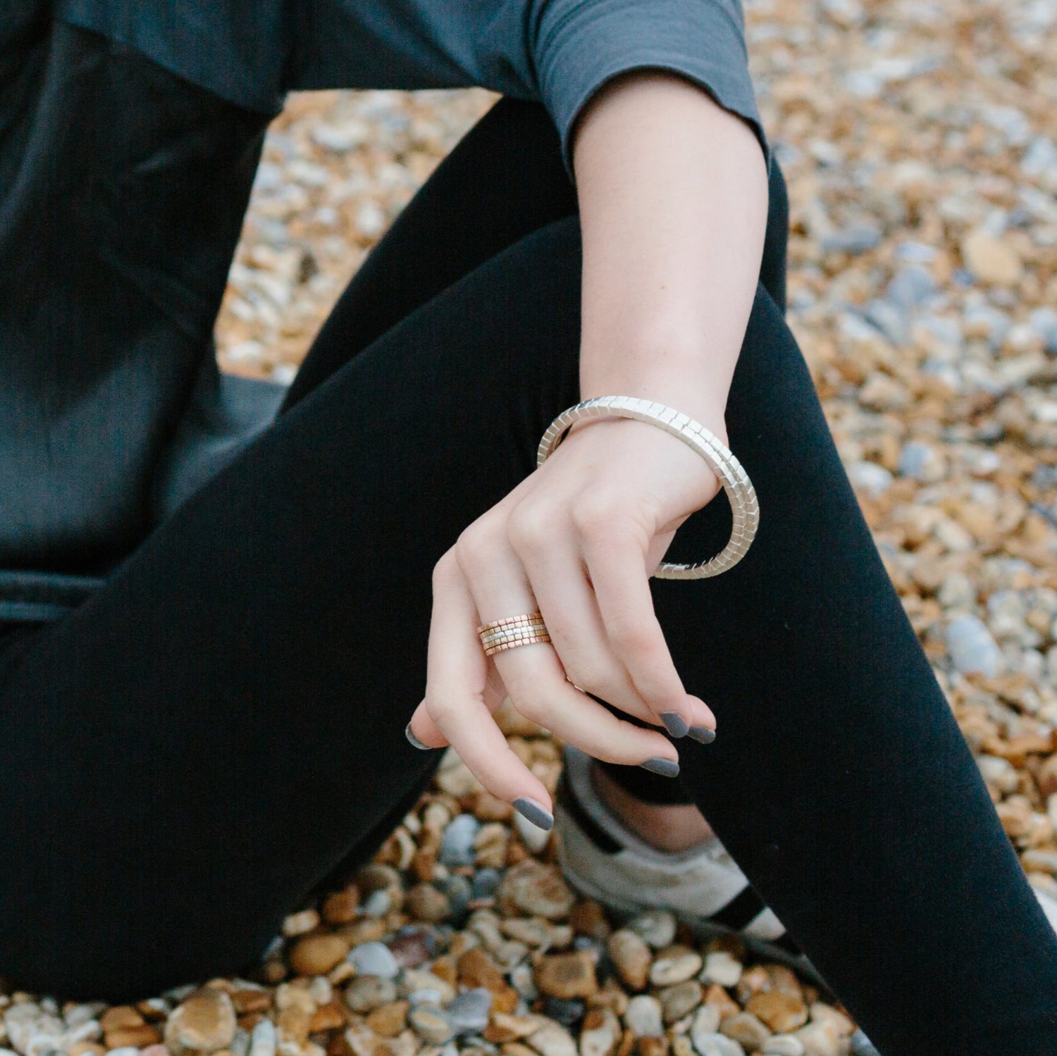 9ct gold cube rings stacking